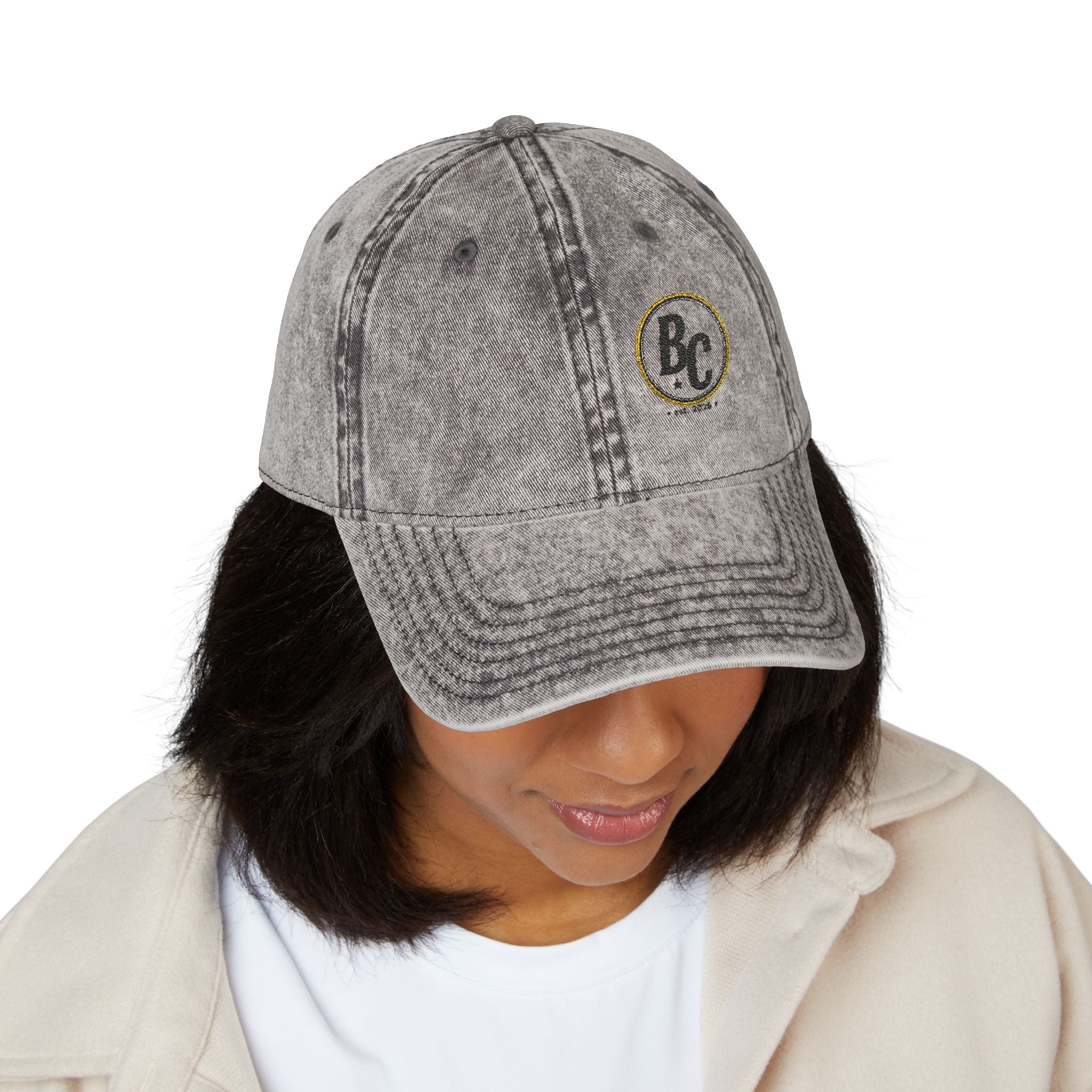 Vintage Embroidered Baseball Cap - Retro Washed Red with BC Crest