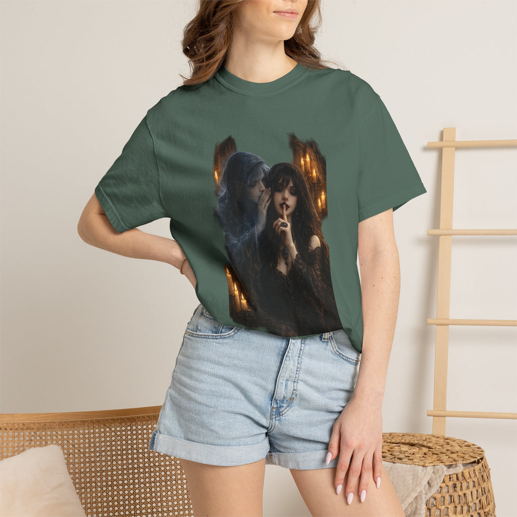 BubbaChubbs Goth Vibe Whispering Style Tee Printify