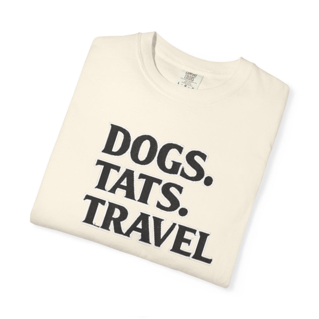 BubbaChubbs Dogs Tats Travel Word Simple Tee Printify