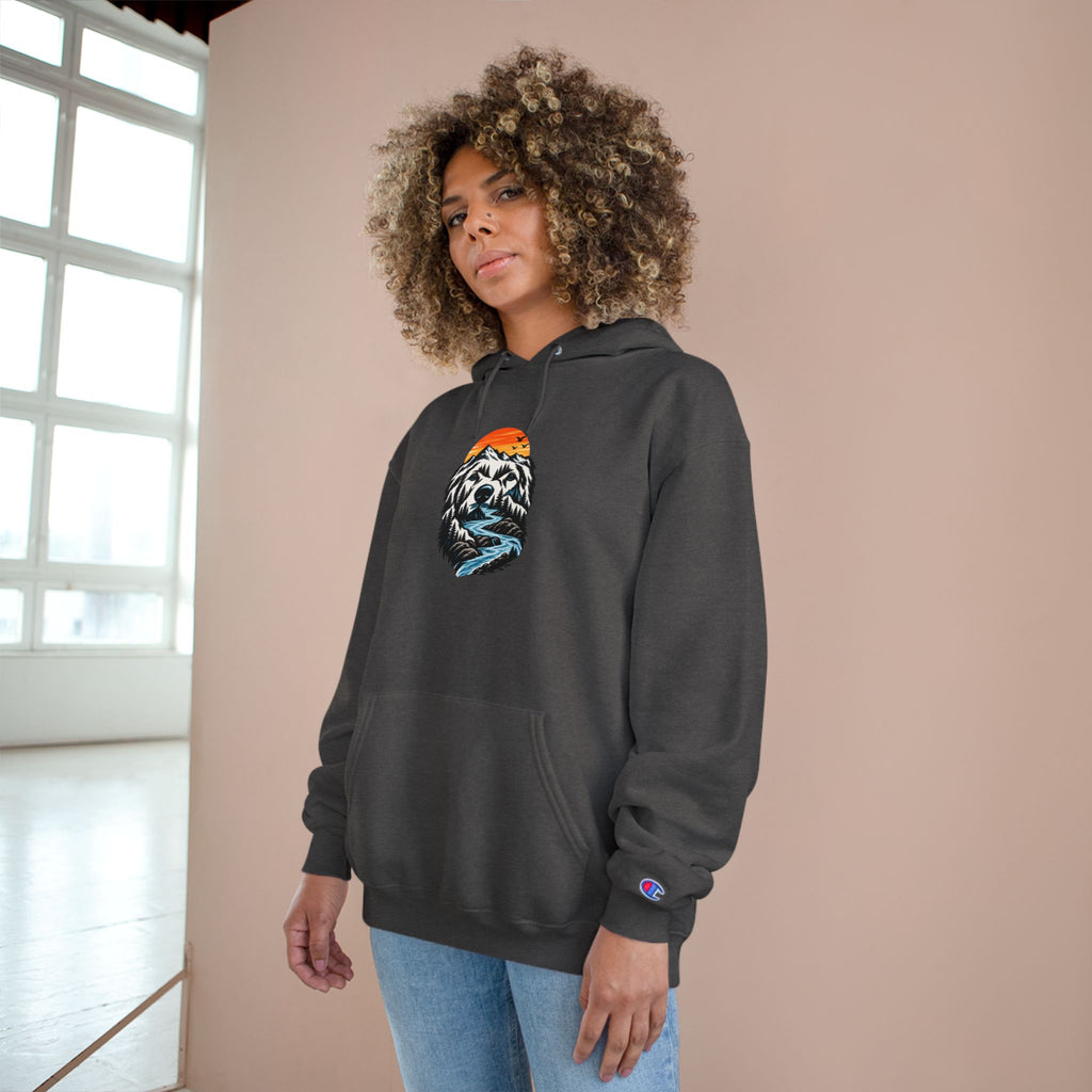 Champion Hoodie — BubbaChubbs Dog Sunset Graphic Hoodie