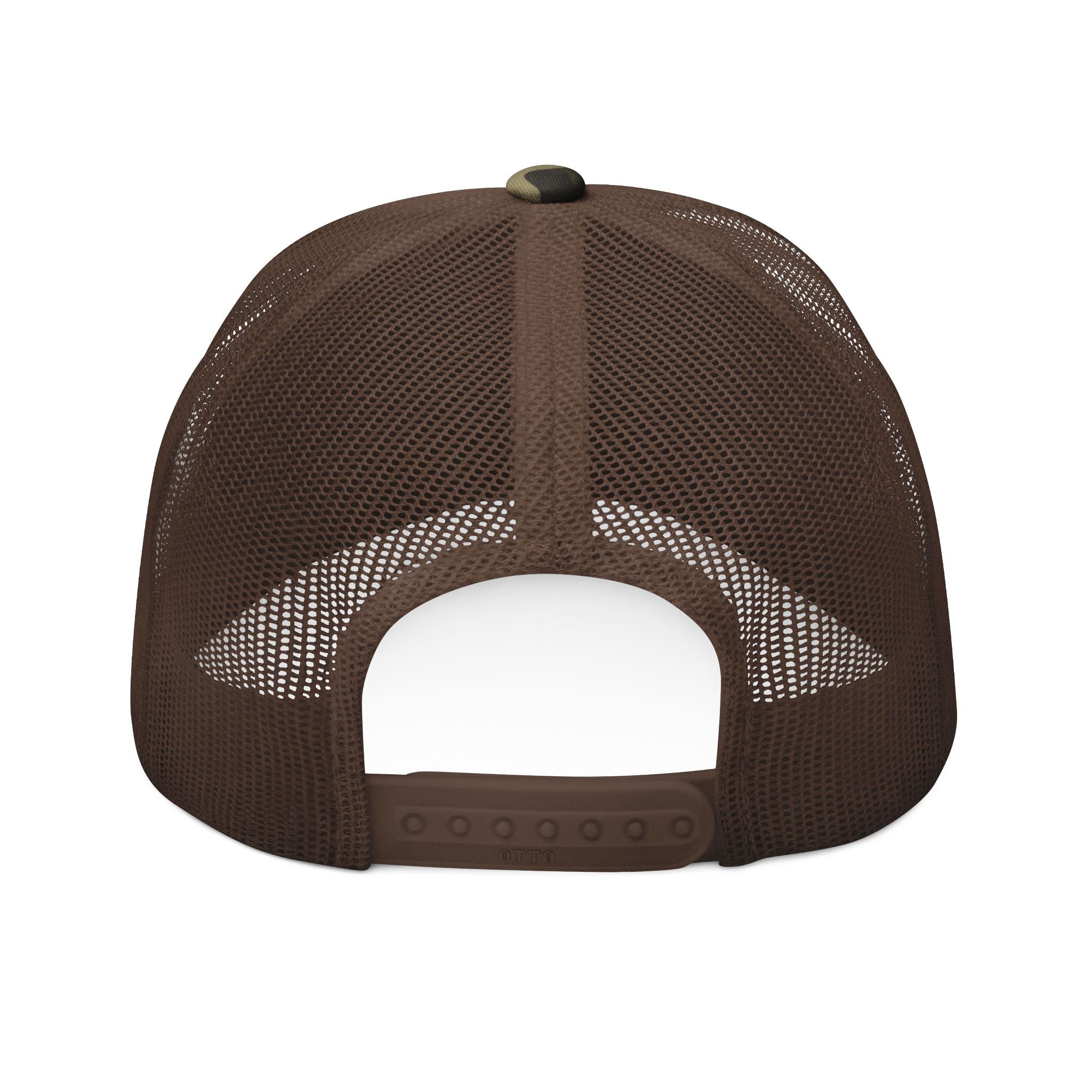 Camo Trucker Hat — Embroidered Woodland Cap for Outdoor & Casual Wear Printify