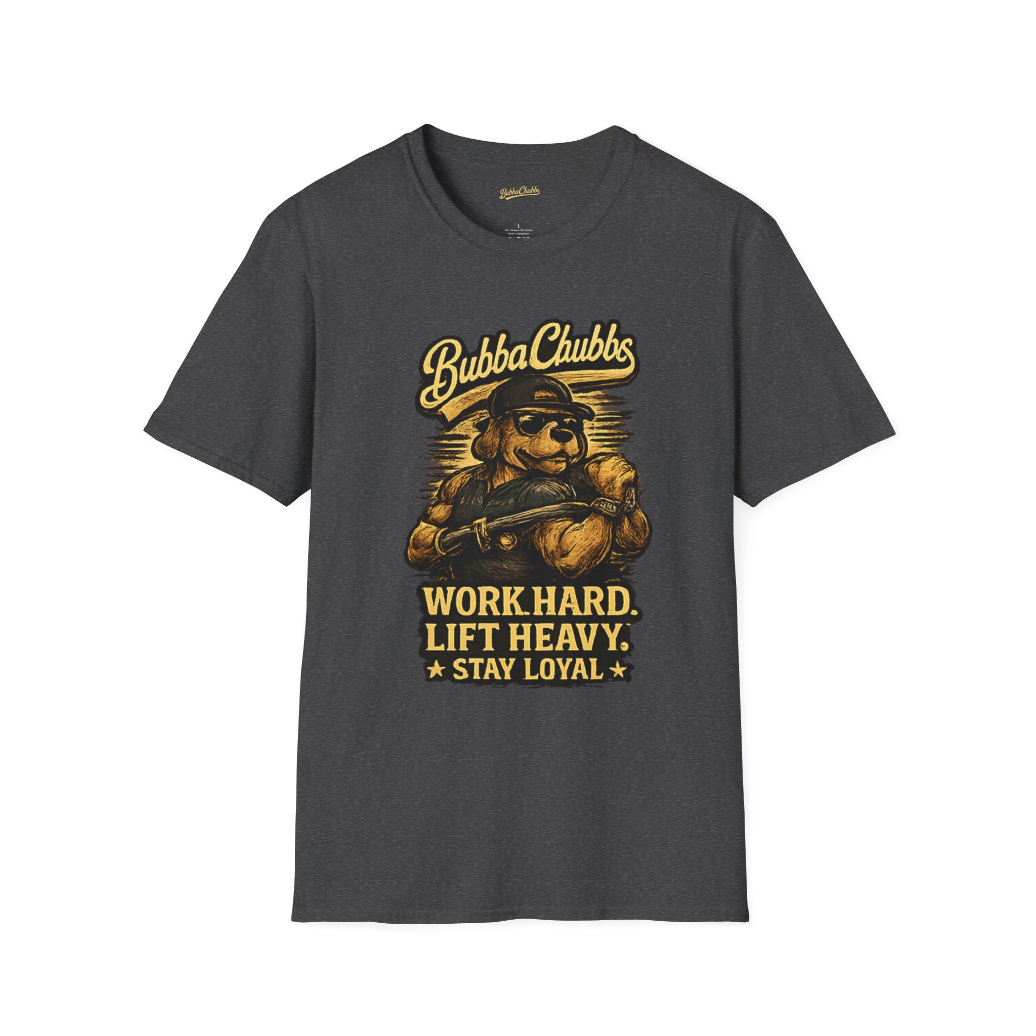 Work Hard Lift Heavy Graphic Tee | BubbaChubbs Gym T-Shirt