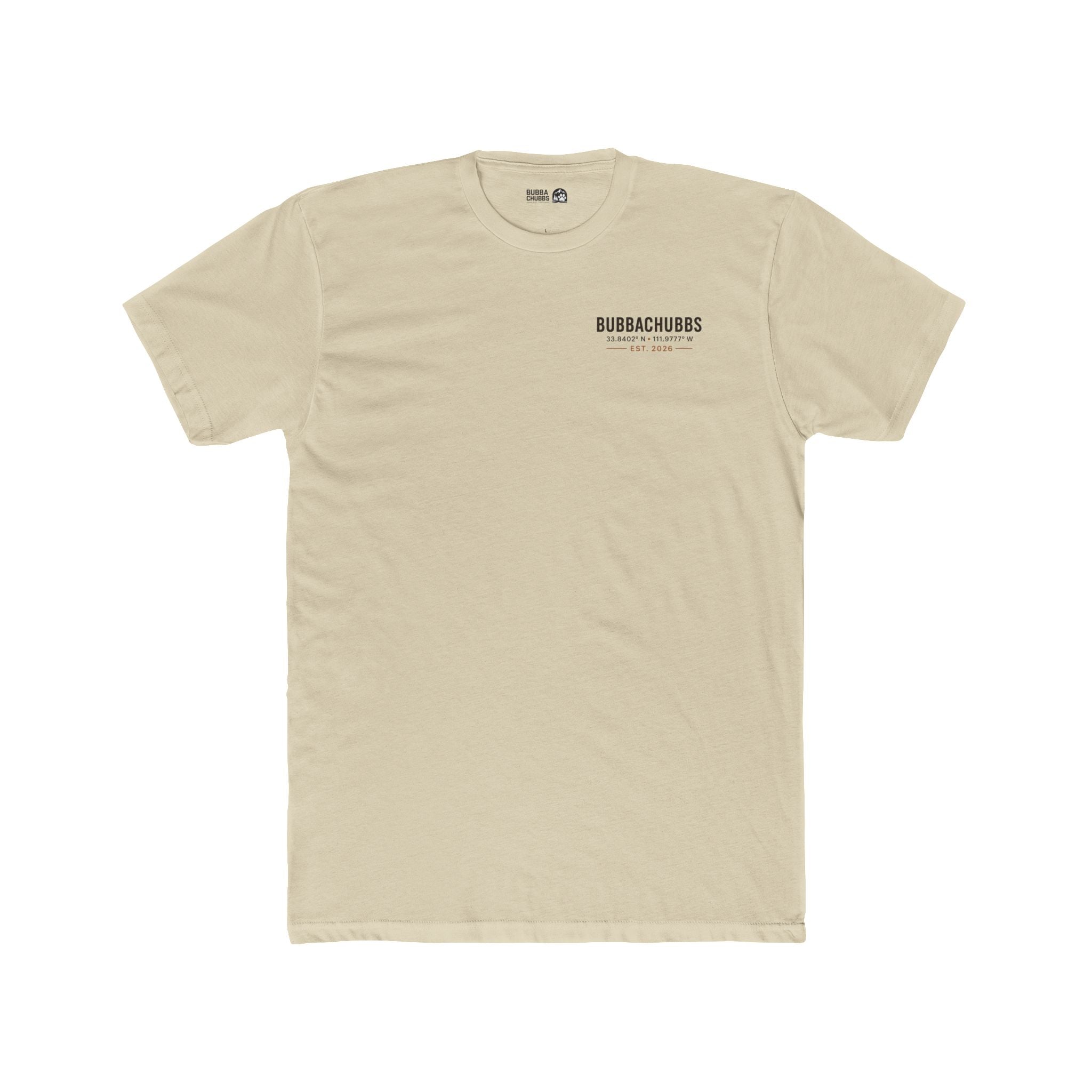 BubbaChubbs Minimal Logo Tee — Classic White Cotton Crew - BubbaChubbs Brand