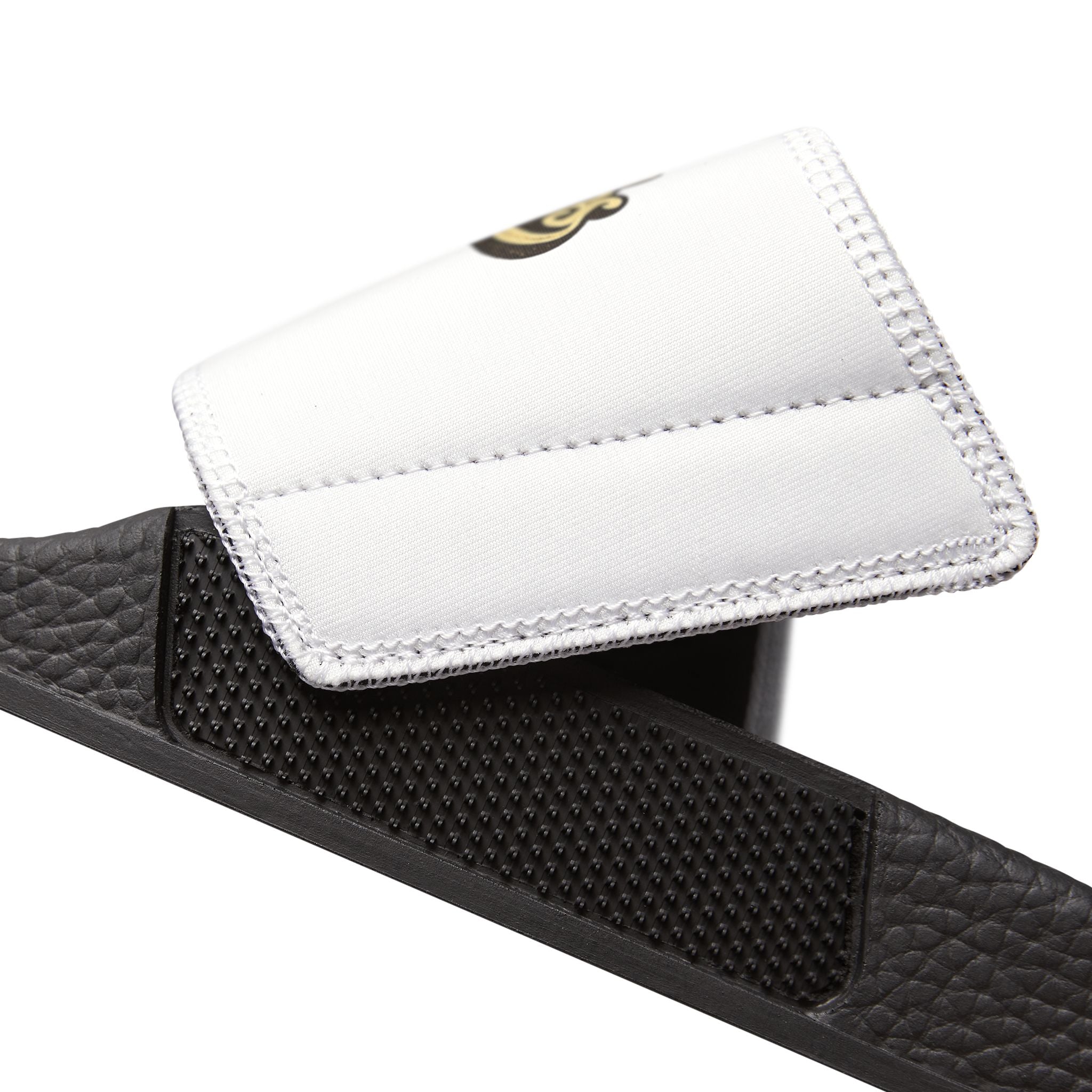 Men's Removable-Strap Slide Sandals — White "Bubba Glubbs" Logo Pool Slides Printify