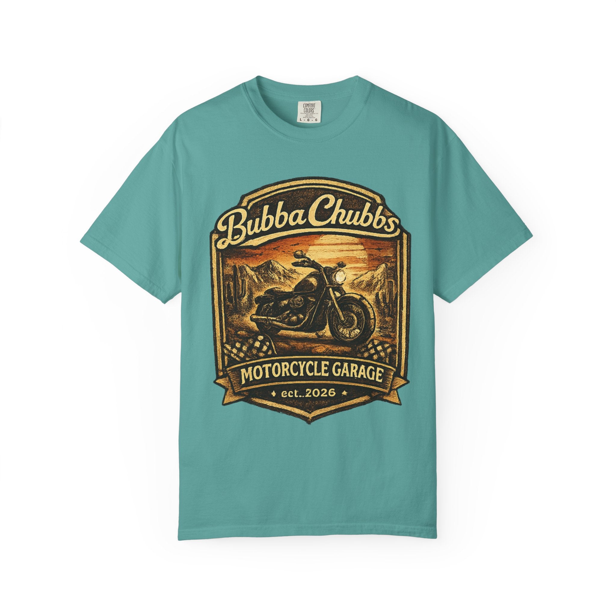 Motorcycle Garage Graphic Tee | BubbaChubbs Biker T-Shirt
