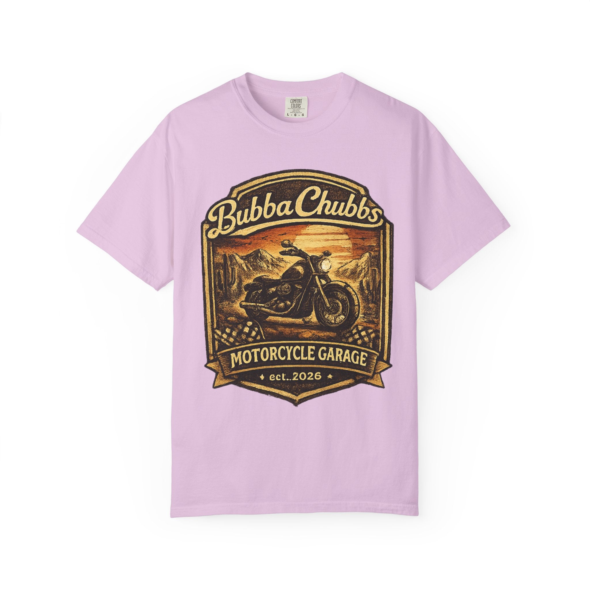 Motorcycle Garage Graphic Tee | BubbaChubbs Biker T-Shirt