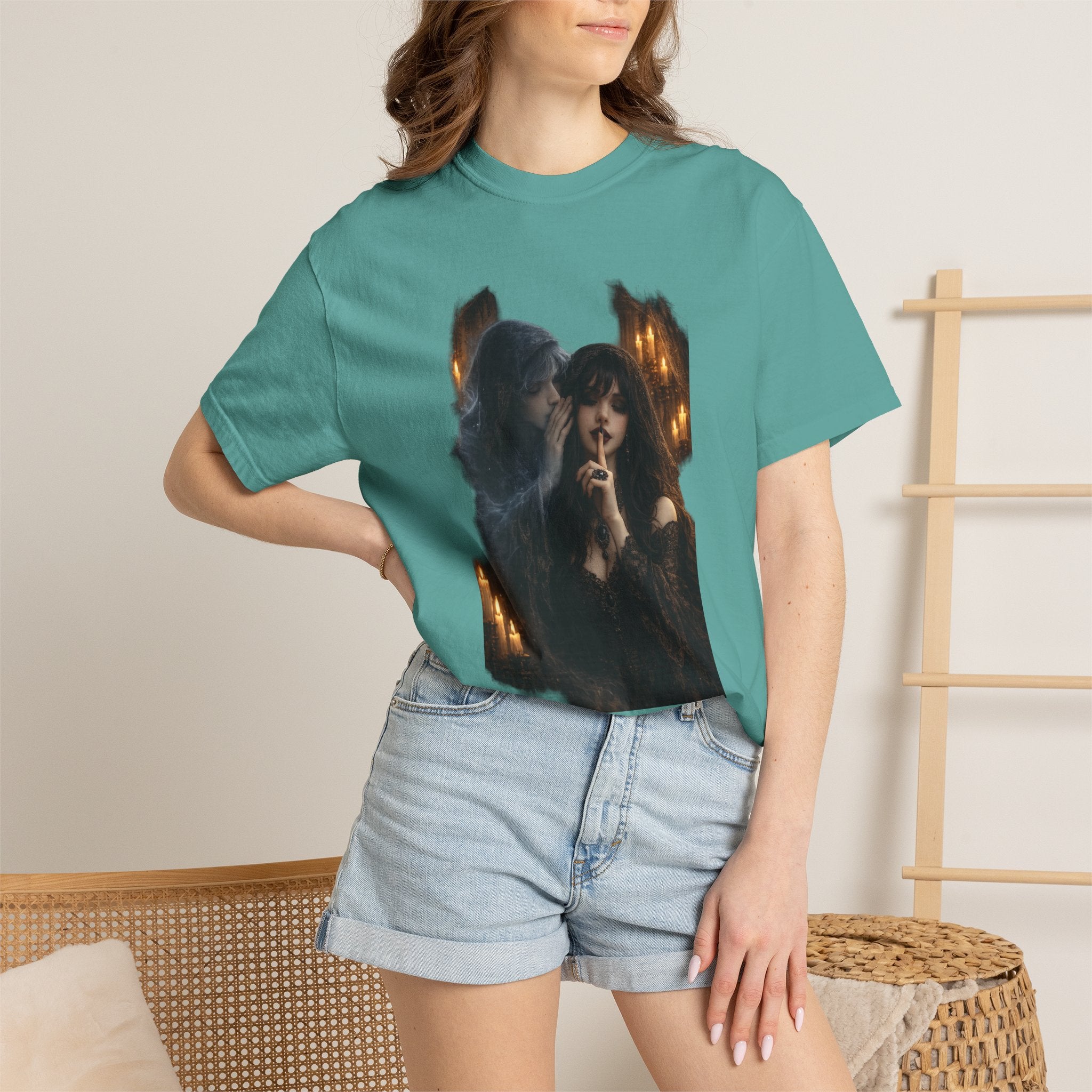 BubbaChubbs Goth Vibe Whispering Style Tee Printify