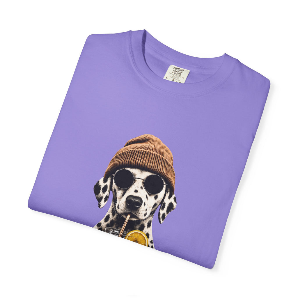 Dalmatian With Bubble Tea T-Shirt — Cute Dog Bubble Tea Graphic Tee Printify