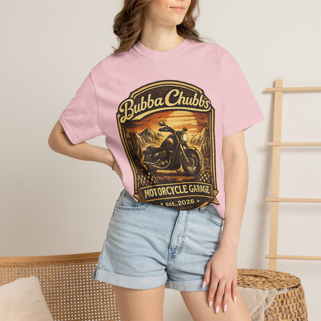 Motorcycle Garage Graphic Tee | BubbaChubbs Biker T-Shirt