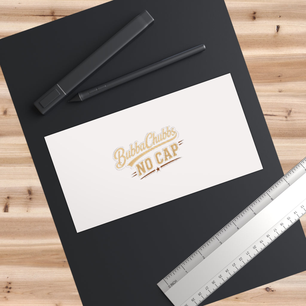 No Cap Retro Bumper Sticker | BubbaChubbs Vintage Script Decal for Cars & Vans