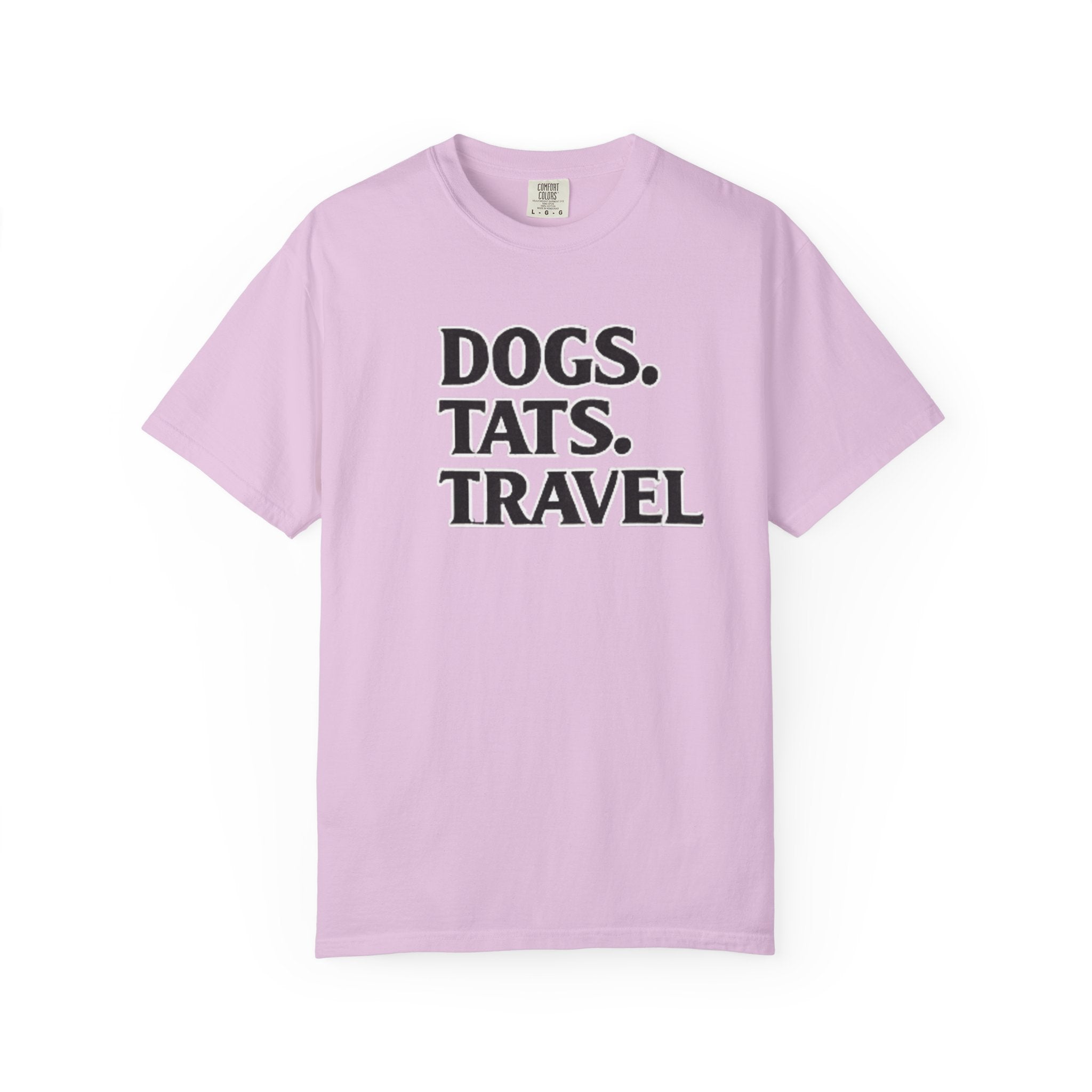 BubbaChubbs Dogs Tats Travel Word Simple Tee - BubbaChubbs Brand