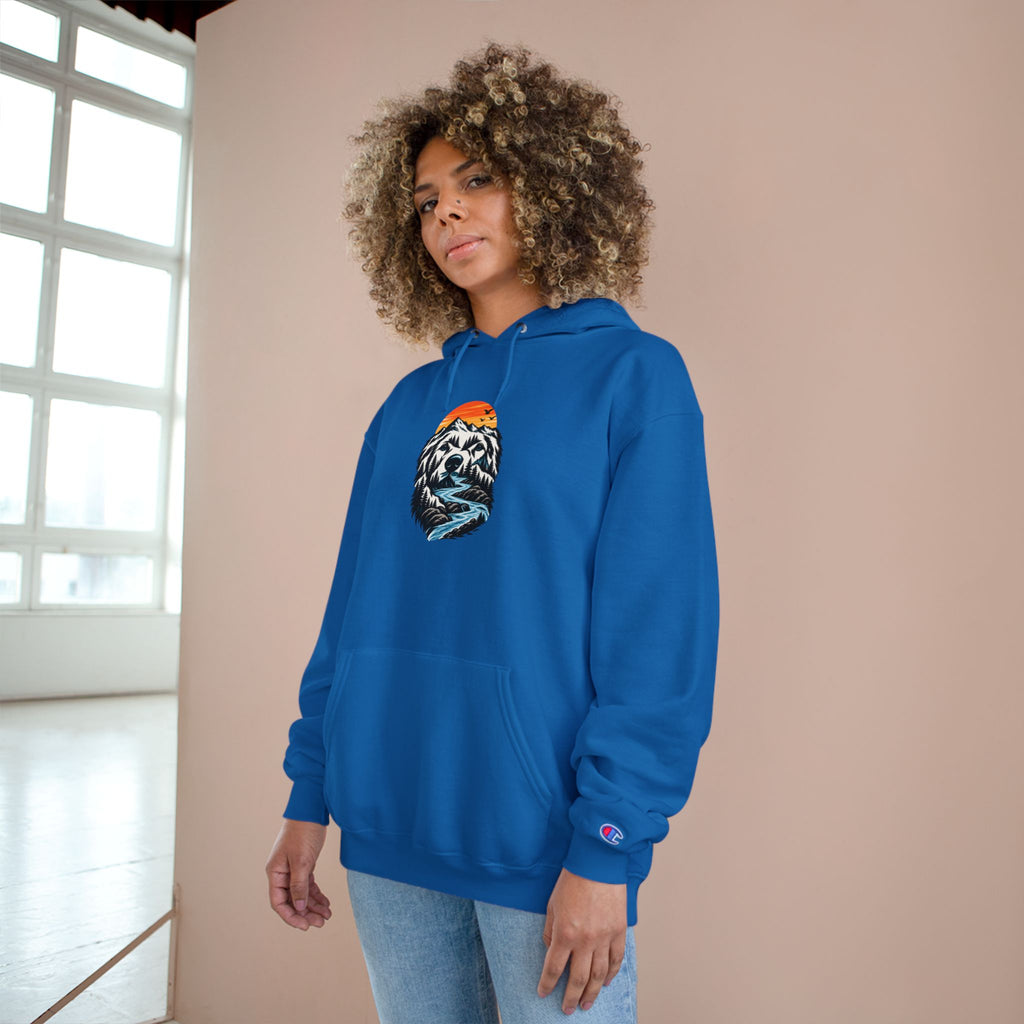 Champion Hoodie — BubbaChubbs Dog Sunset Graphic Hoodie