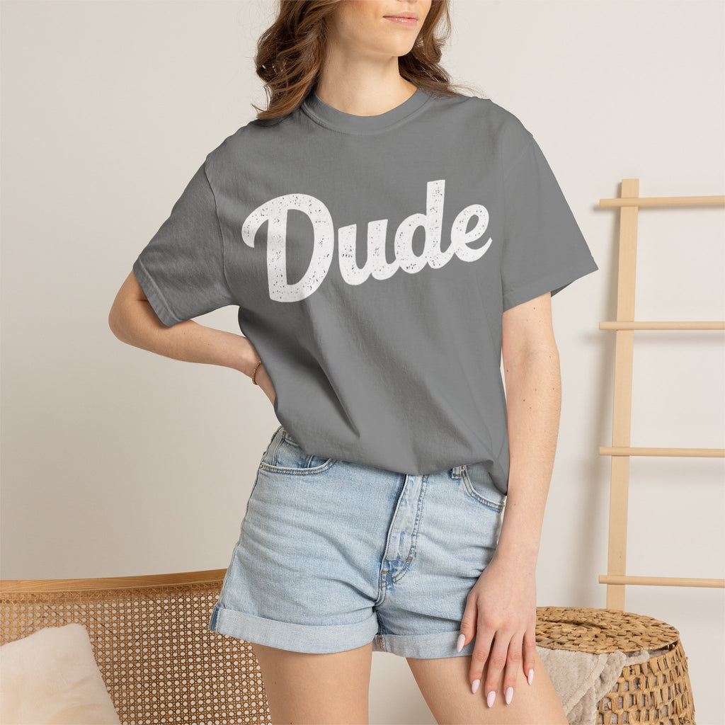 BubbaChubbs Dude White Lettering Tee - BubbaChubbs Brand