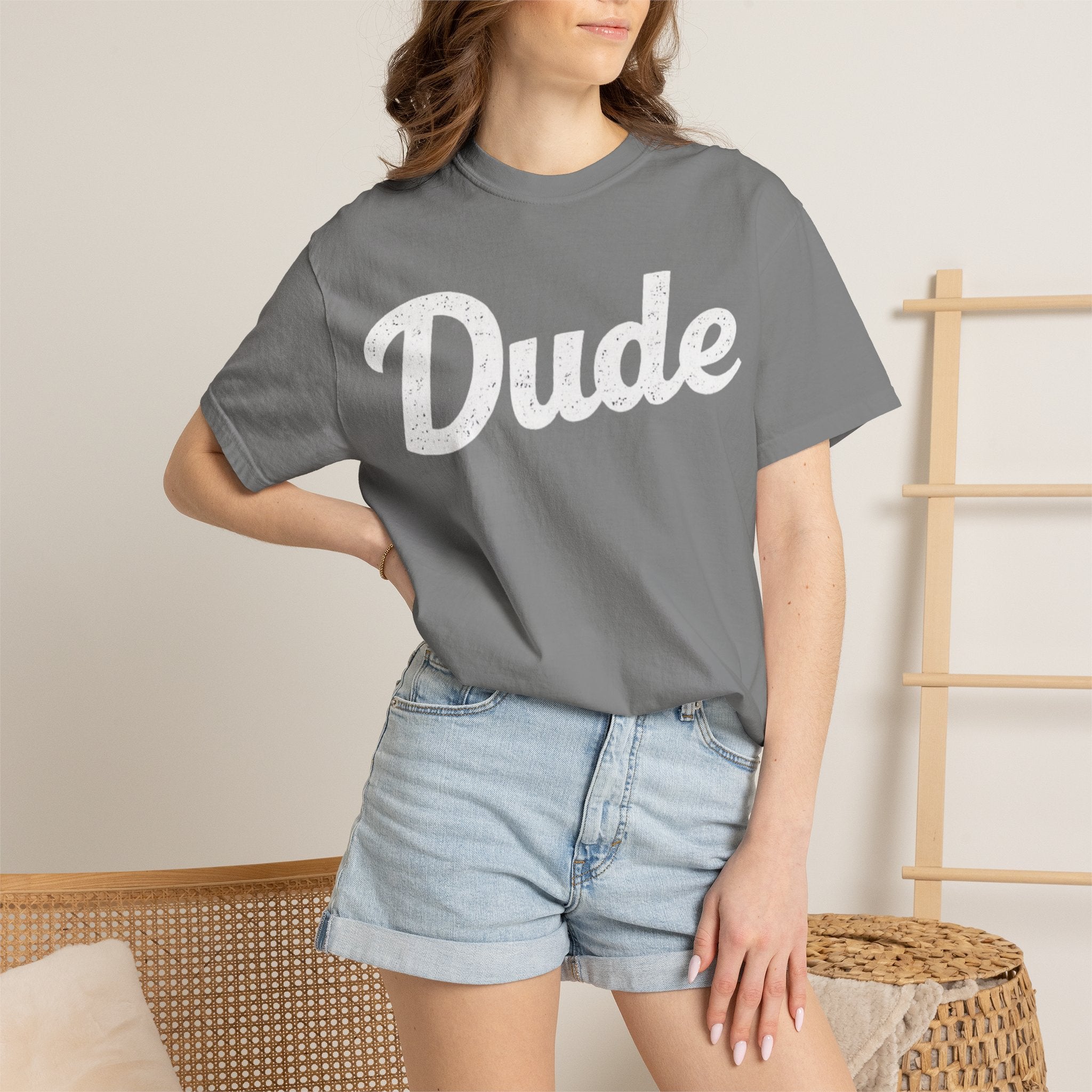 BubbaChubbs Dude White Lettering Tee - BubbaChubbs Brand
