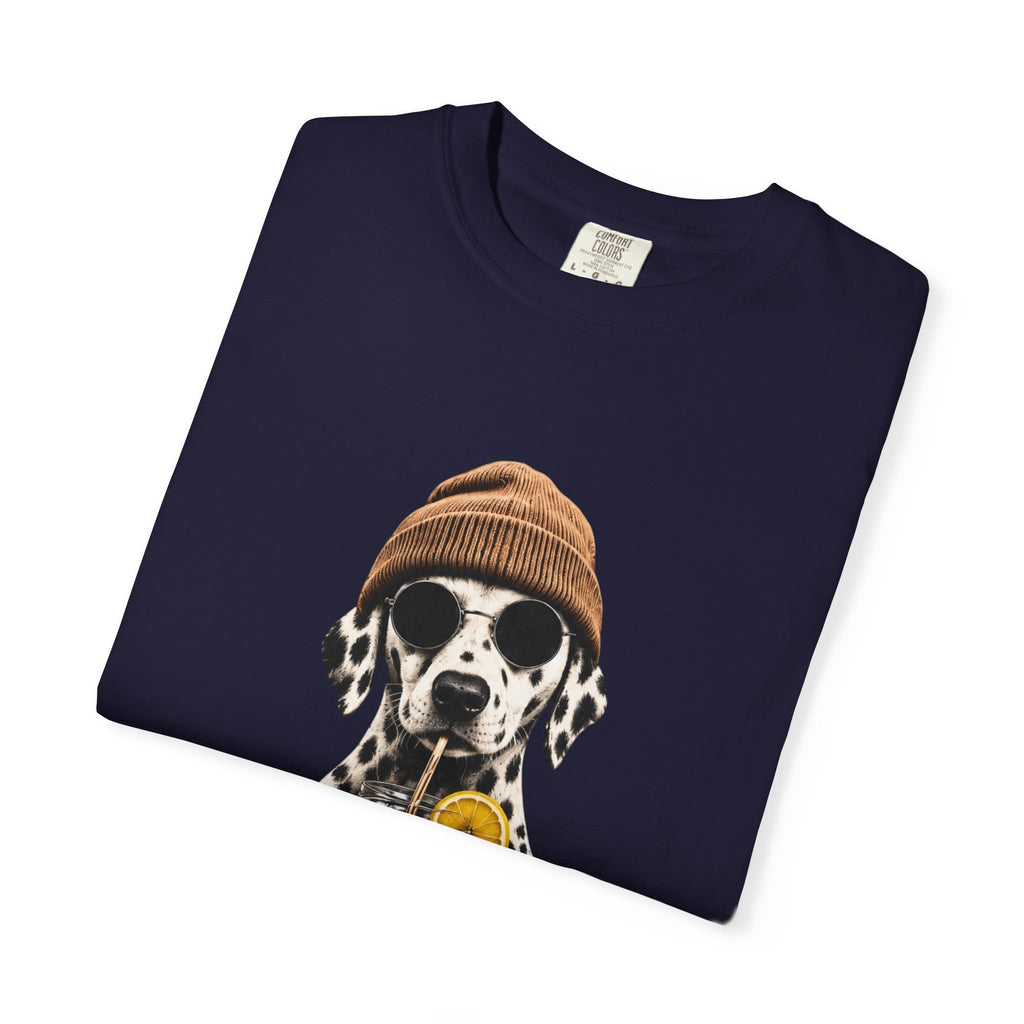 Dalmatian With Bubble Tea T-Shirt — Cute Dog Bubble Tea Graphic Tee Printify