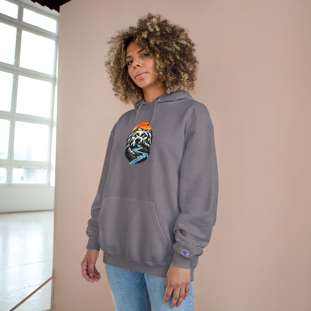 Champion Hoodie — BubbaChubbs Dog Sunset Graphic Hoodie