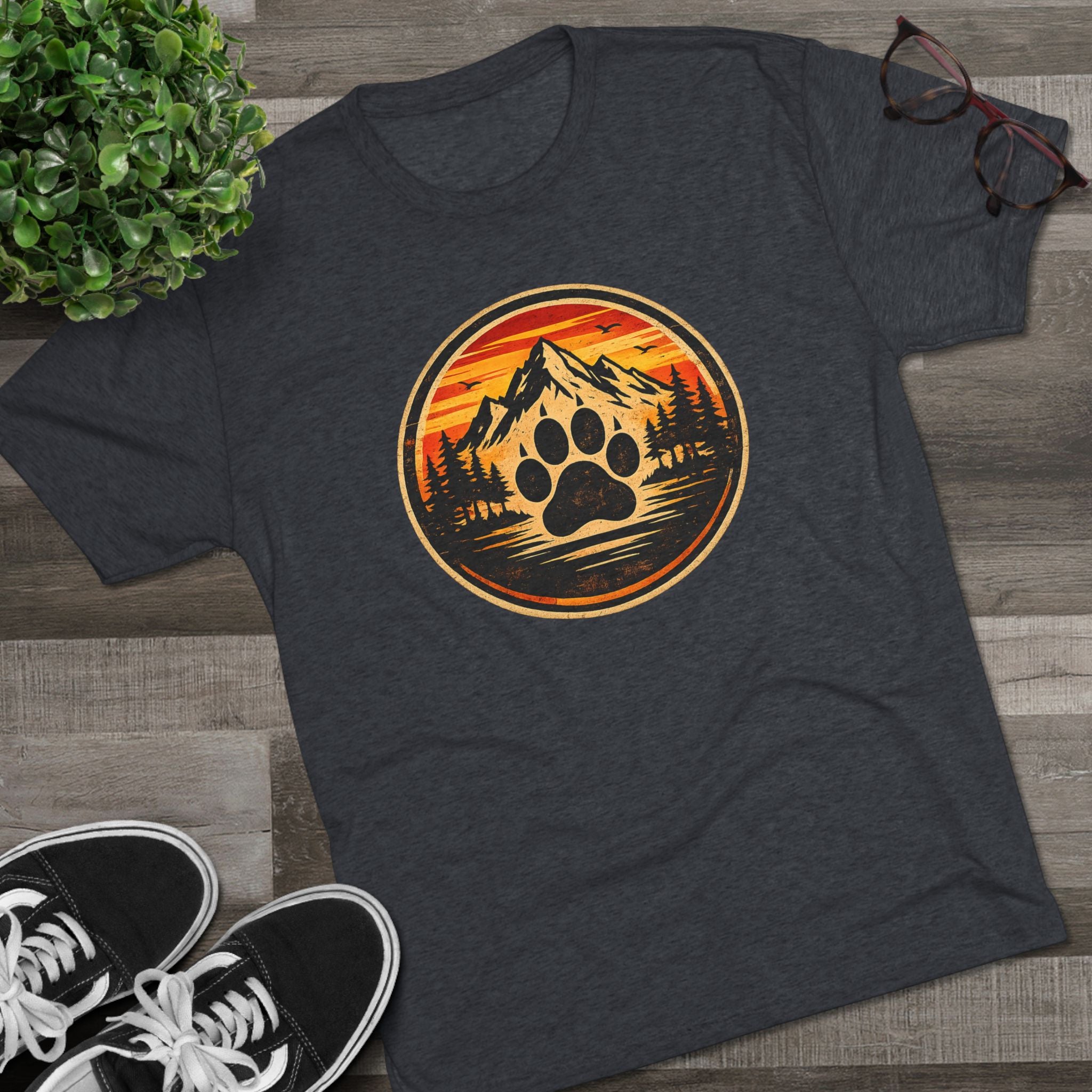 BubbaChubbs Mountains Paw — Adventure Outdoor Crew Shirt - BubbaChubbs Brand