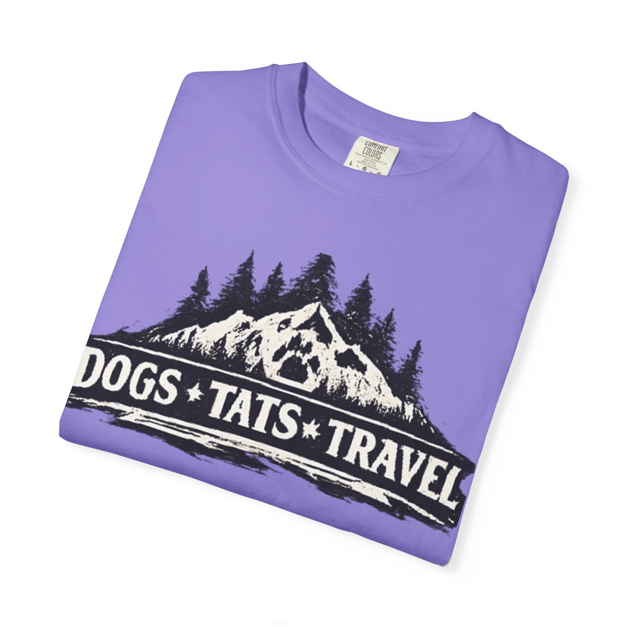BubbaChubbs Dogs Tats Travel Mountain Tee Printify