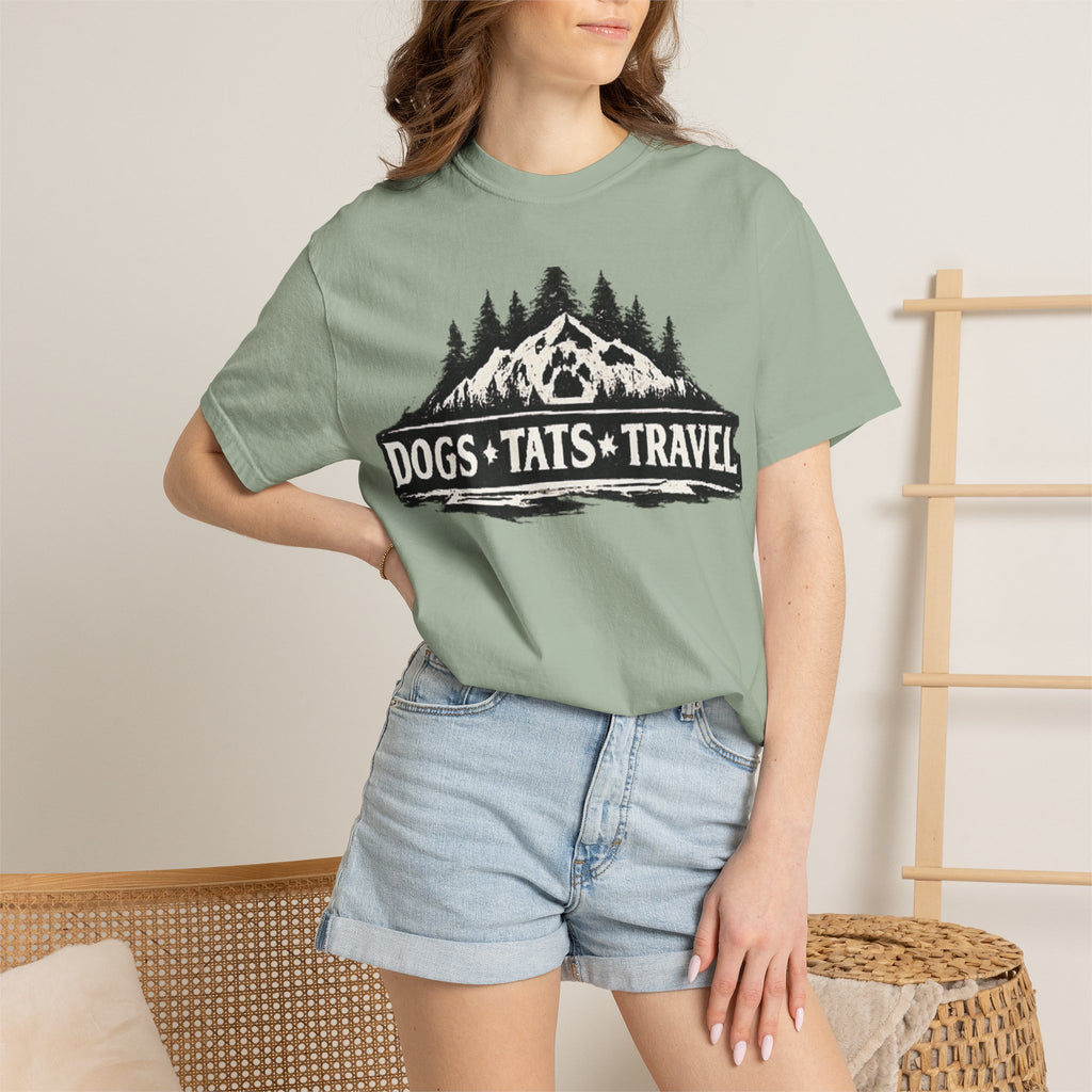 BubbaChubbs Dogs Tats Travel Mountain Tee Printify