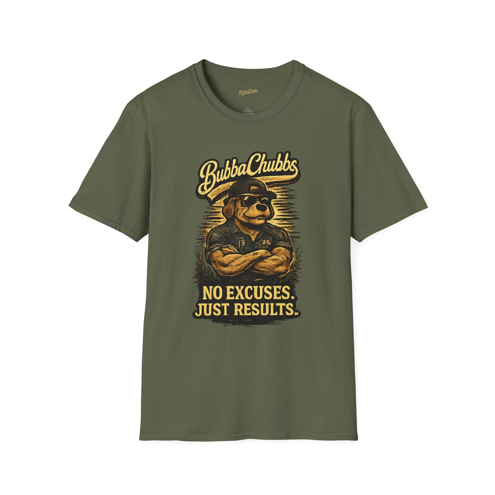 No Excuses Graphic Tee | BubbaChubbs Motivational Gym T-Shirt