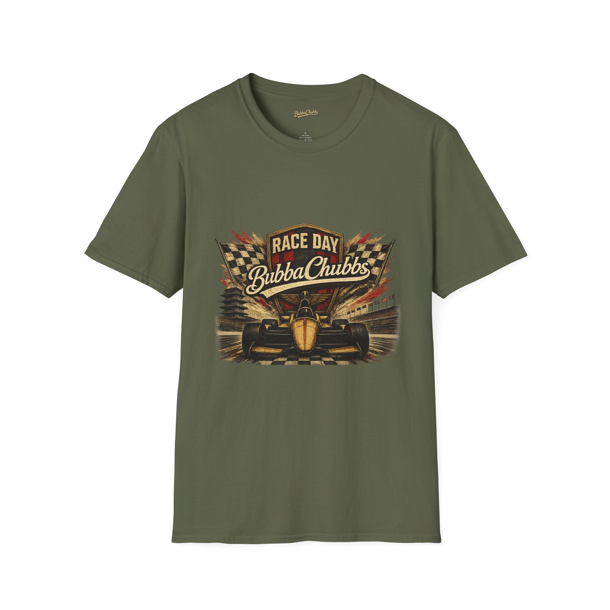 BubbaChubbs Race Day Front Graphic Tee Printify