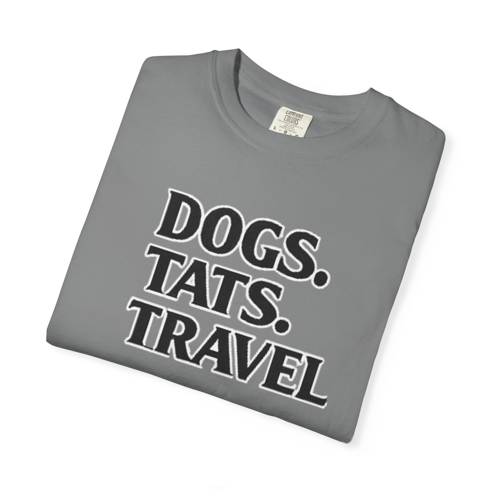 BubbaChubbs Dogs Tats Travel Word Simple Tee Printify