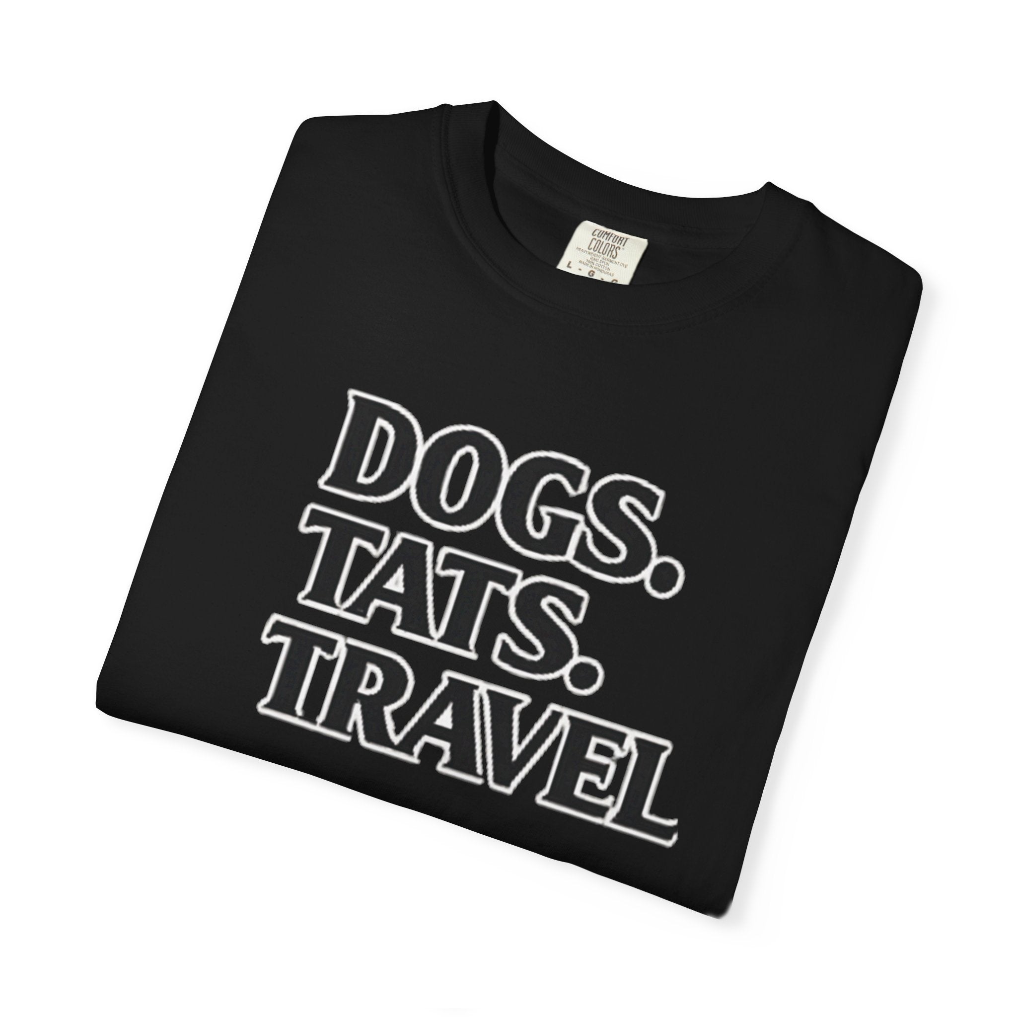 BubbaChubbs Dogs Tats Travel Word Simple Tee Printify