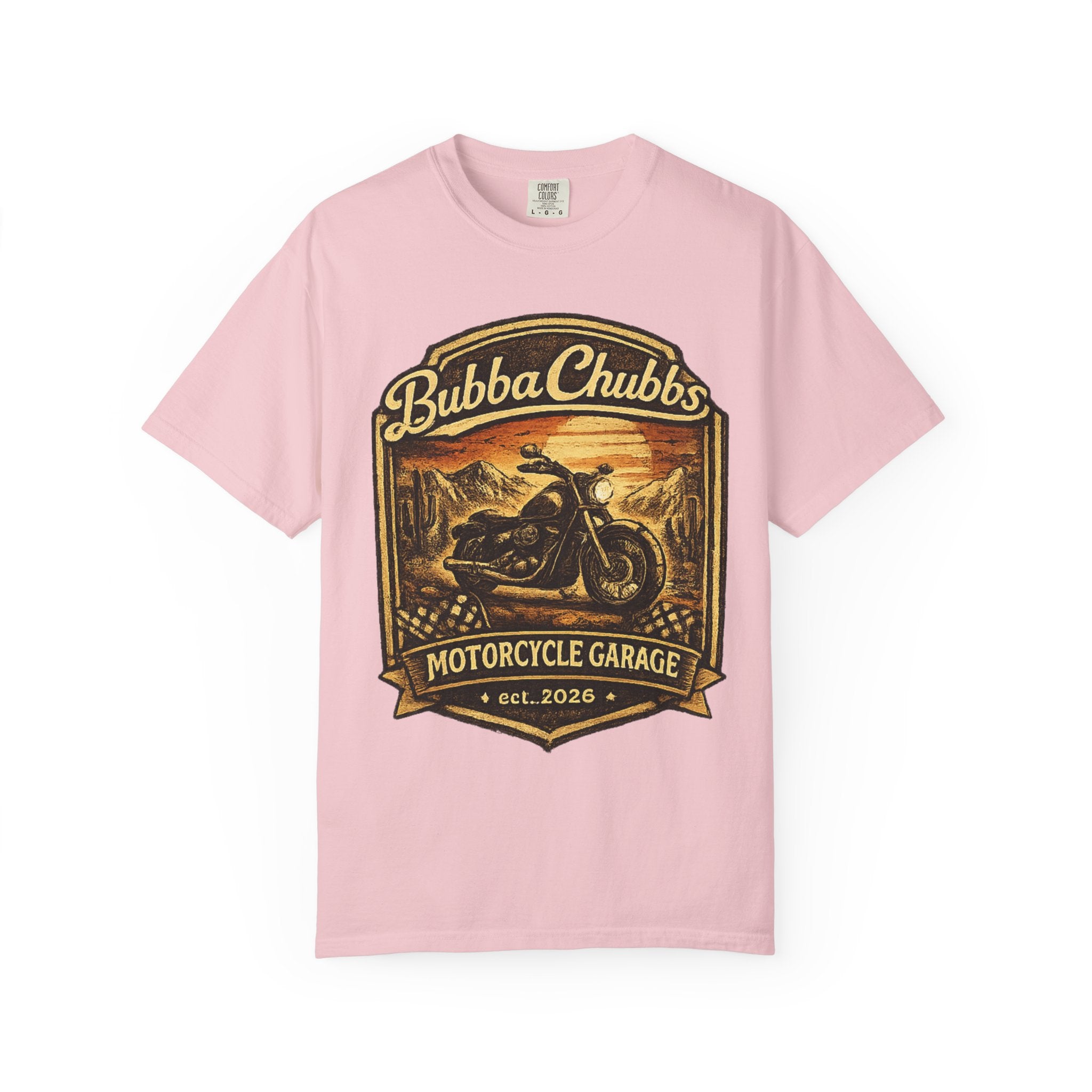 Motorcycle Garage Graphic Tee | BubbaChubbs Biker T-Shirt