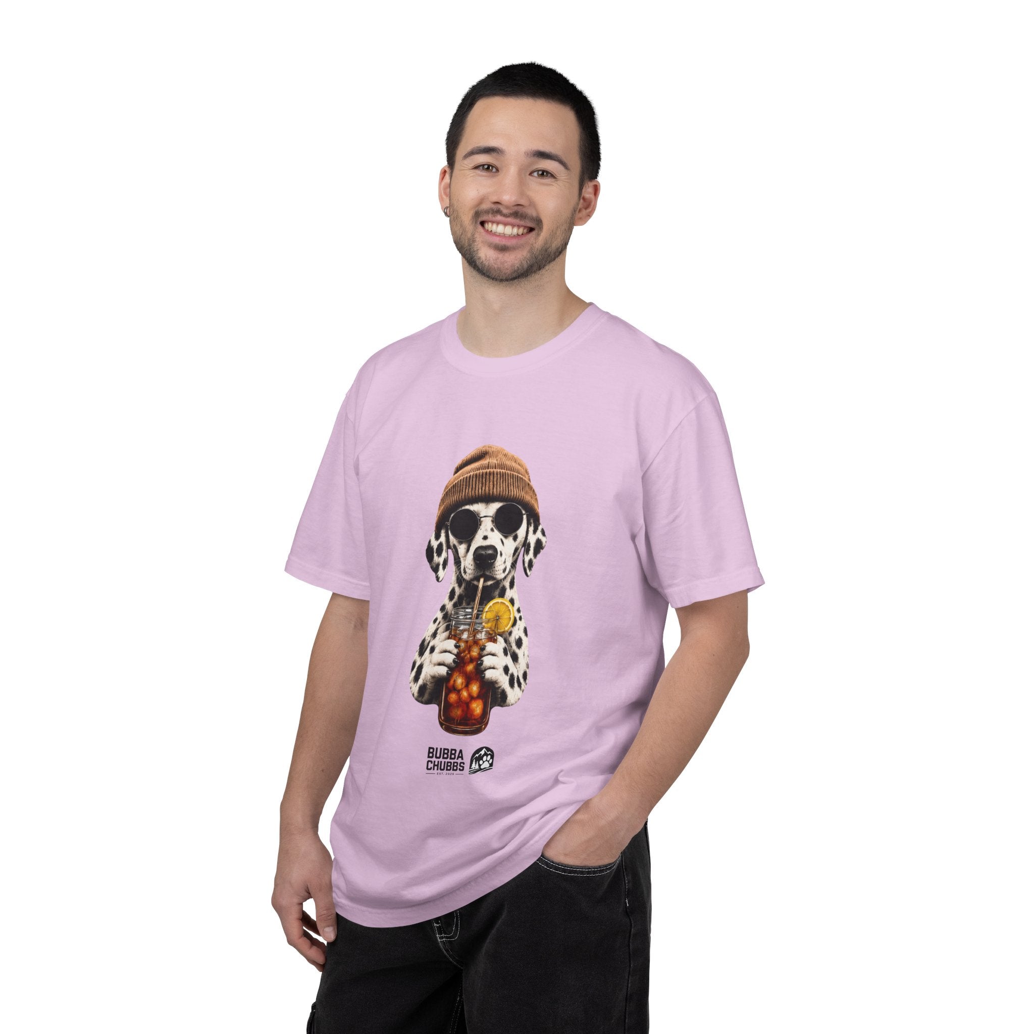 Dalmatian With Bubble Tea T-Shirt — Cute Dog Bubble Tea Graphic Tee Printify