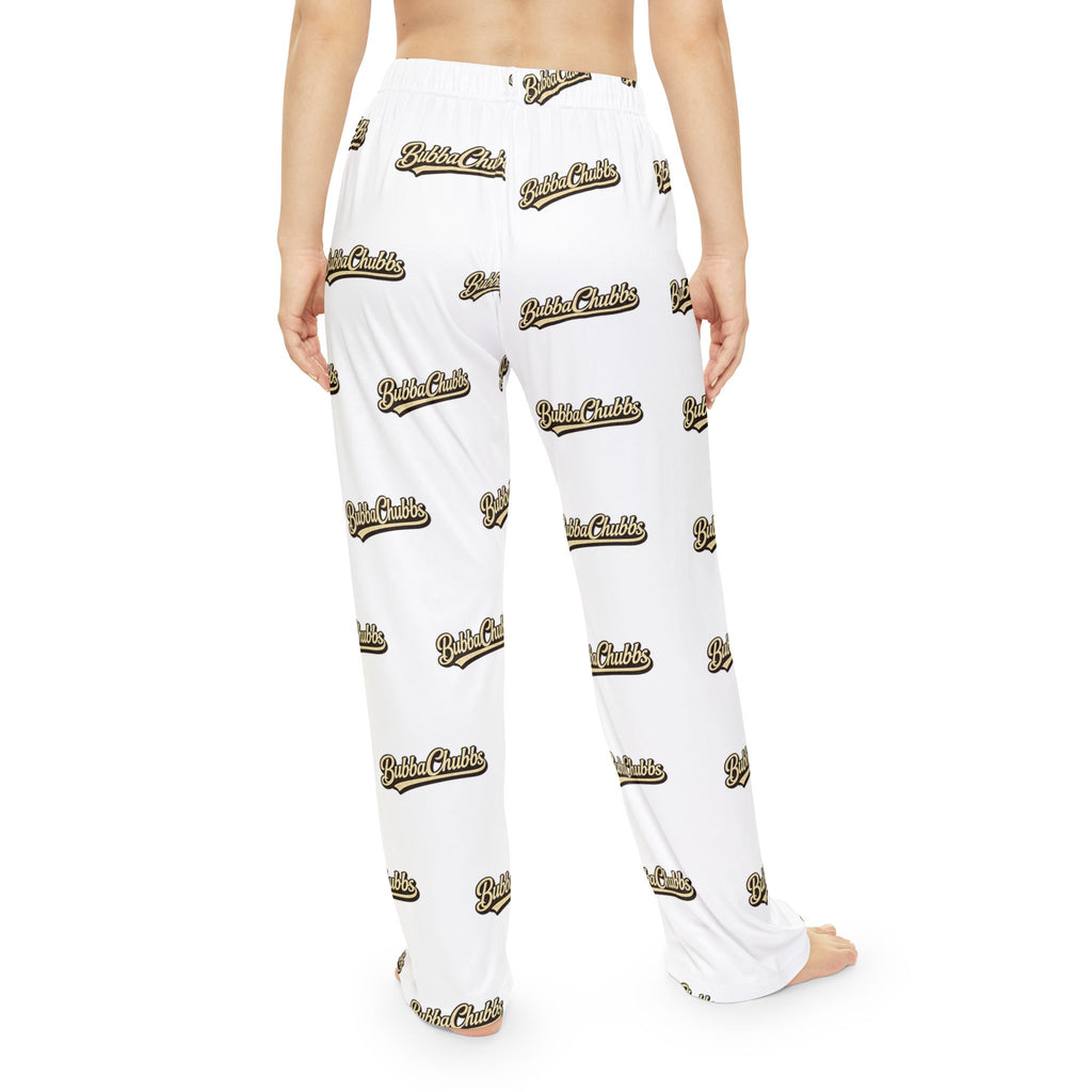 Women's BubbaChubbs Barnd Pajama Pants — All-Over Script Logo Lounge Sleepwear