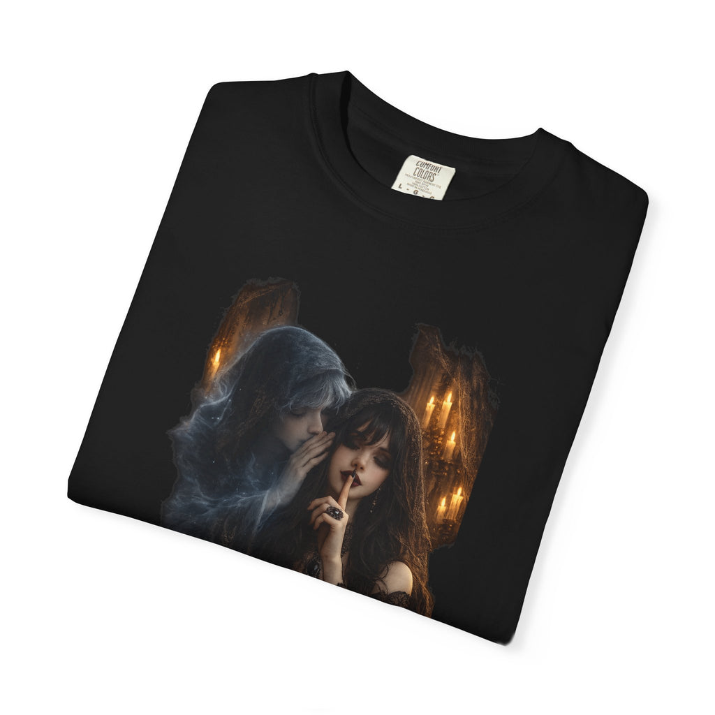 BubbaChubbs Goth Vibe Whispering Style Tee Printify