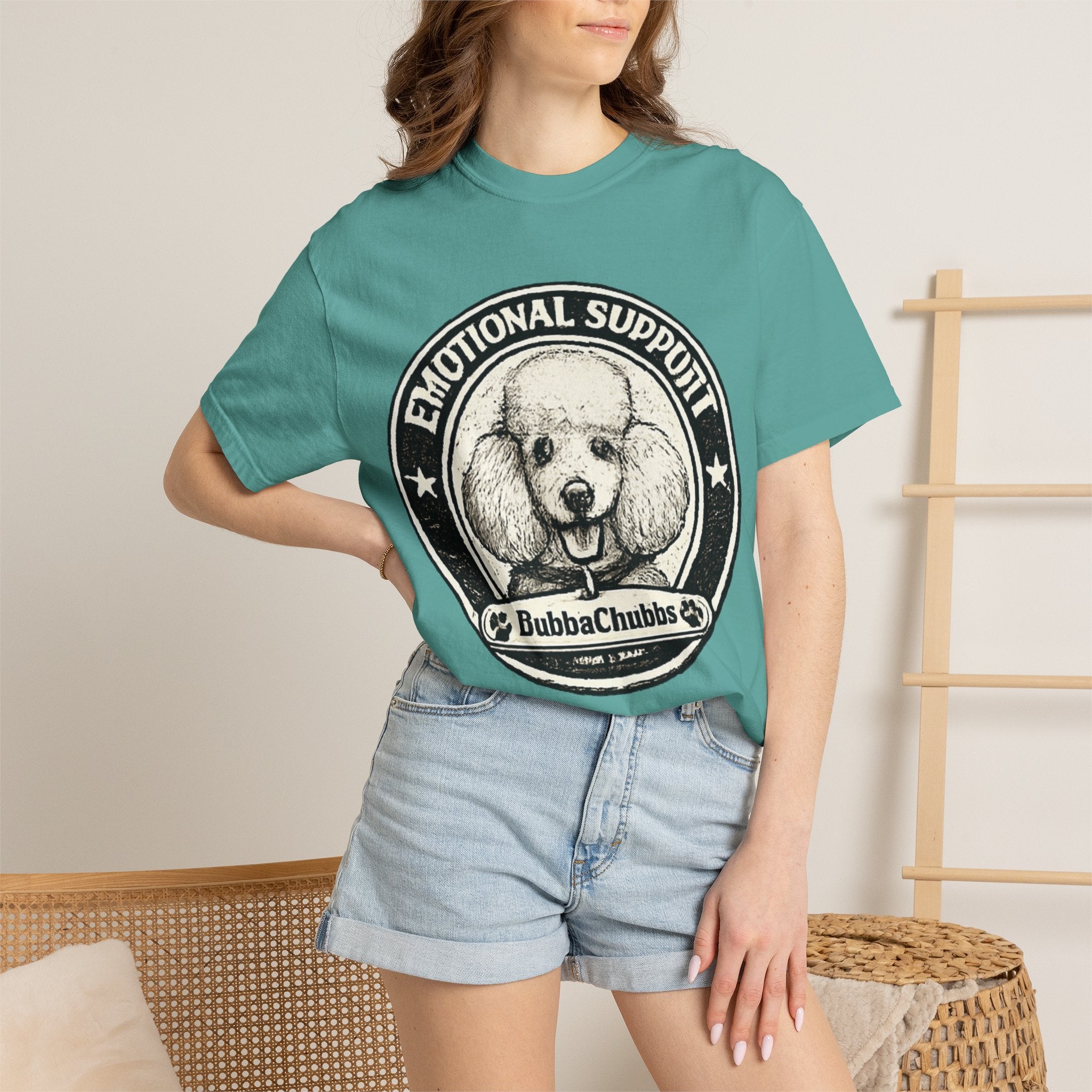 BubbaChubbs Vintage Poodle Emotional Support Style Tee Printify