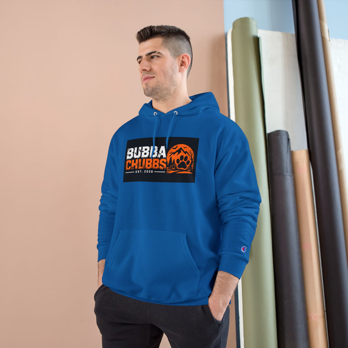 Halloween BubbaChubbs Paw Logo Champion Hoodie