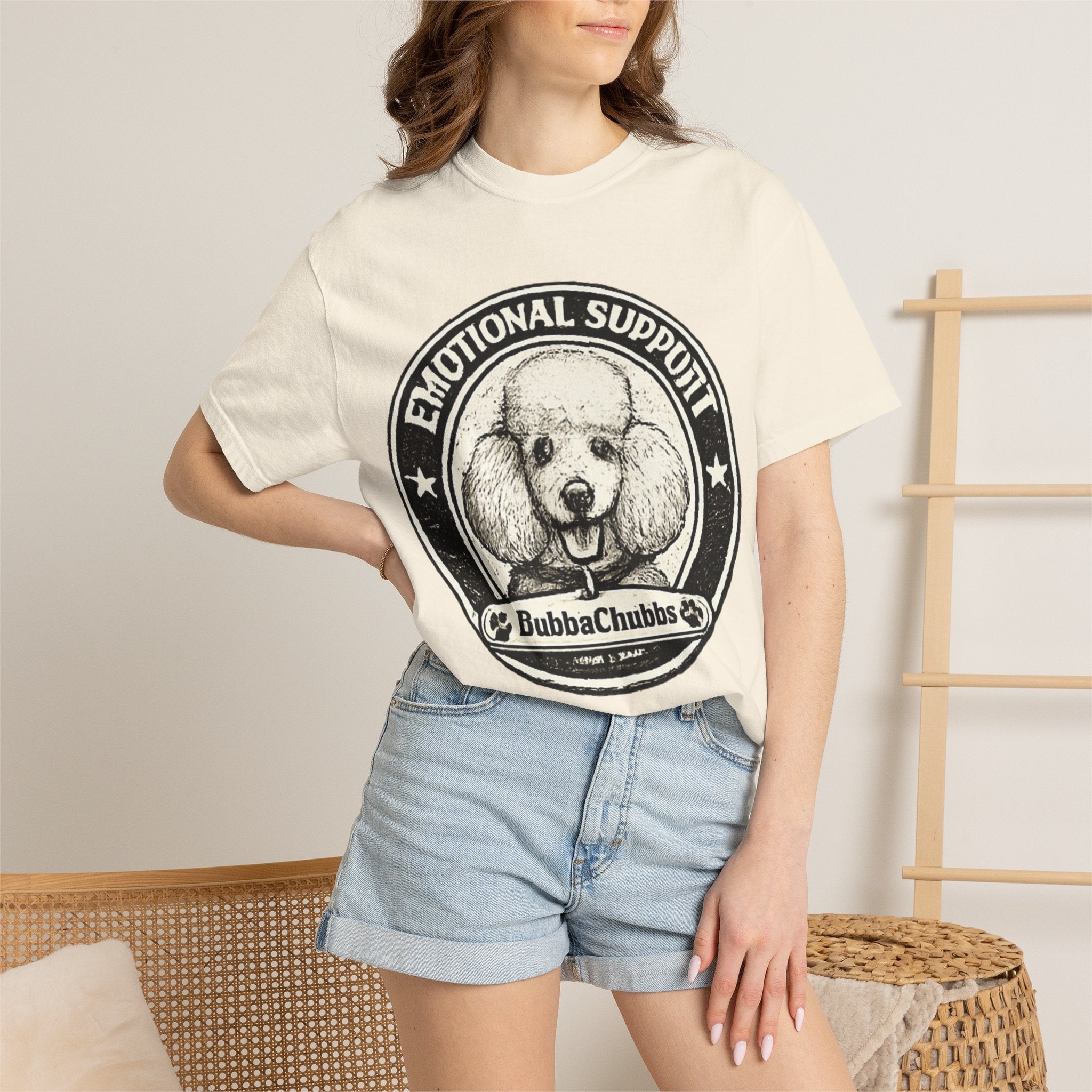 BubbaChubbs Vintage Poodle Emotional Support Style Tee Printify