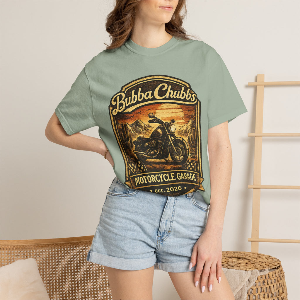 Motorcycle Garage Graphic Tee | BubbaChubbs Biker T-Shirt