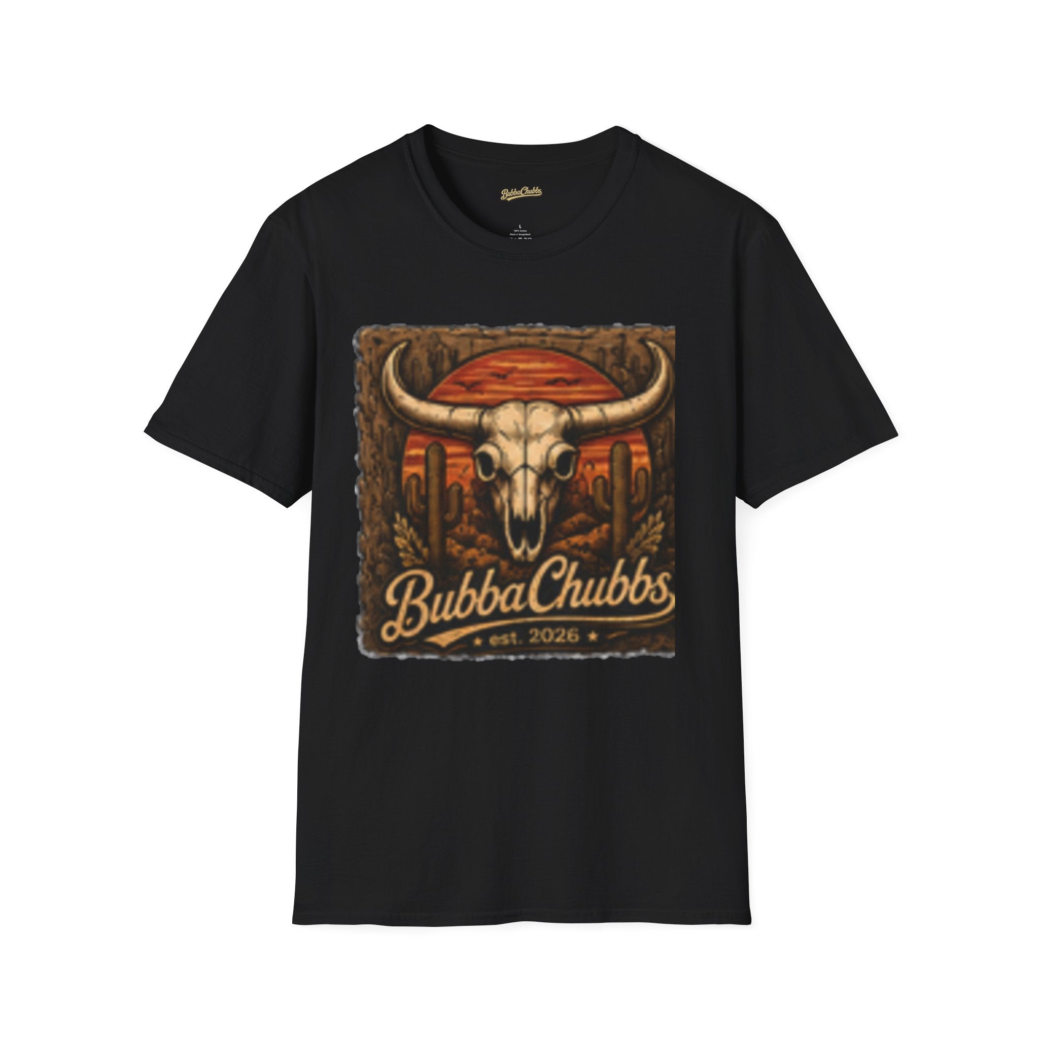 BubbaChubbs Desert Skull Logo T-Shirt New Printify