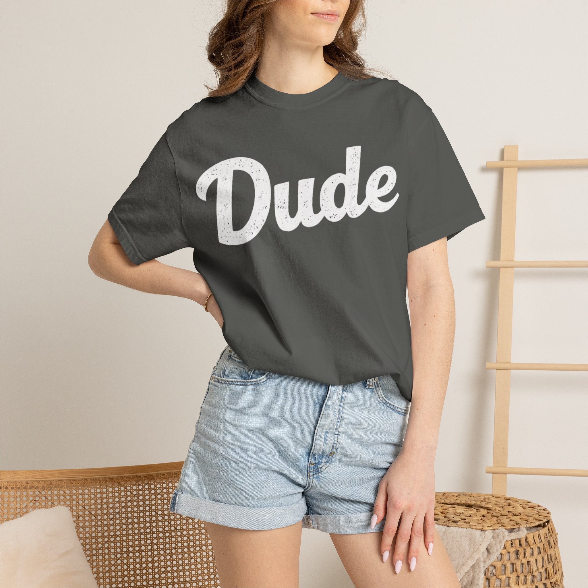 BubbaChubbs Dude White Lettering Tee - BubbaChubbs Brand