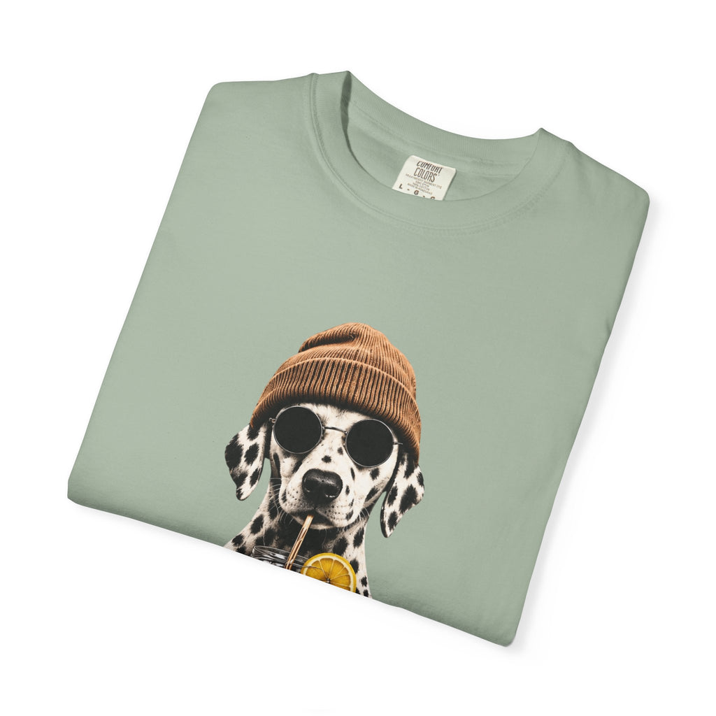 Dalmatian With Bubble Tea T-Shirt — Cute Dog Bubble Tea Graphic Tee Printify