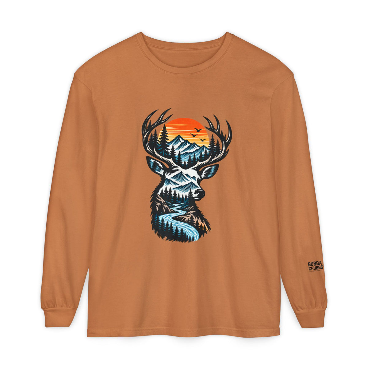Deer Mountain Sunset Long Sleeve Tee