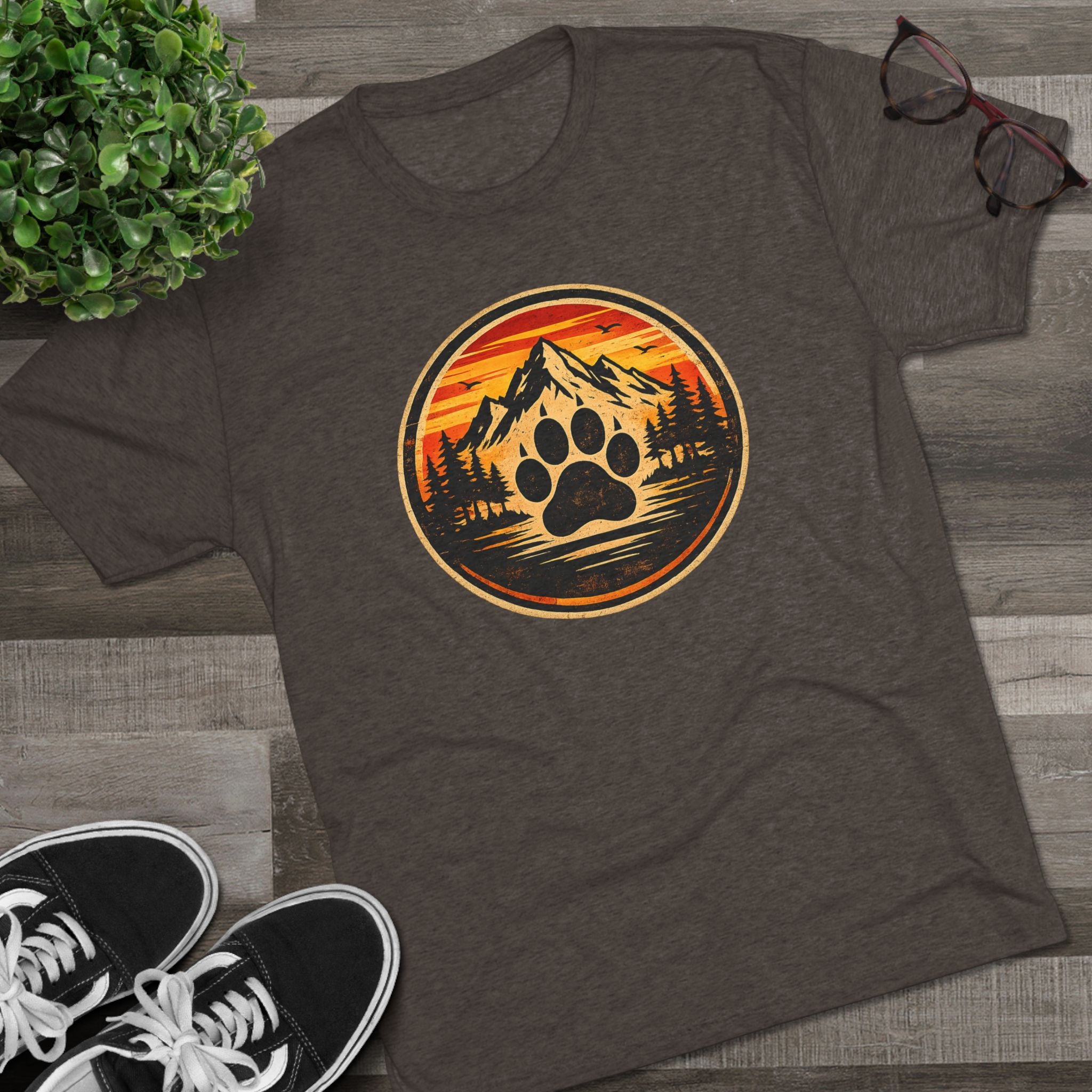 BubbaChubbs Mountains Paw — Adventure Outdoor Crew Shirt - BubbaChubbs Brand