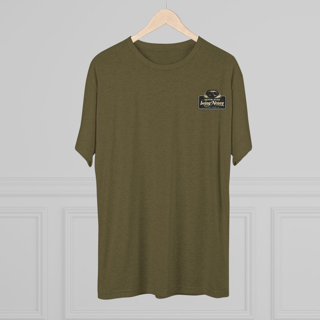 BubbaChubbs Never Being Nosey Minimalist Logo Tee — Adventure Outdoor Crew Shirt - BubbaChubbs Brand