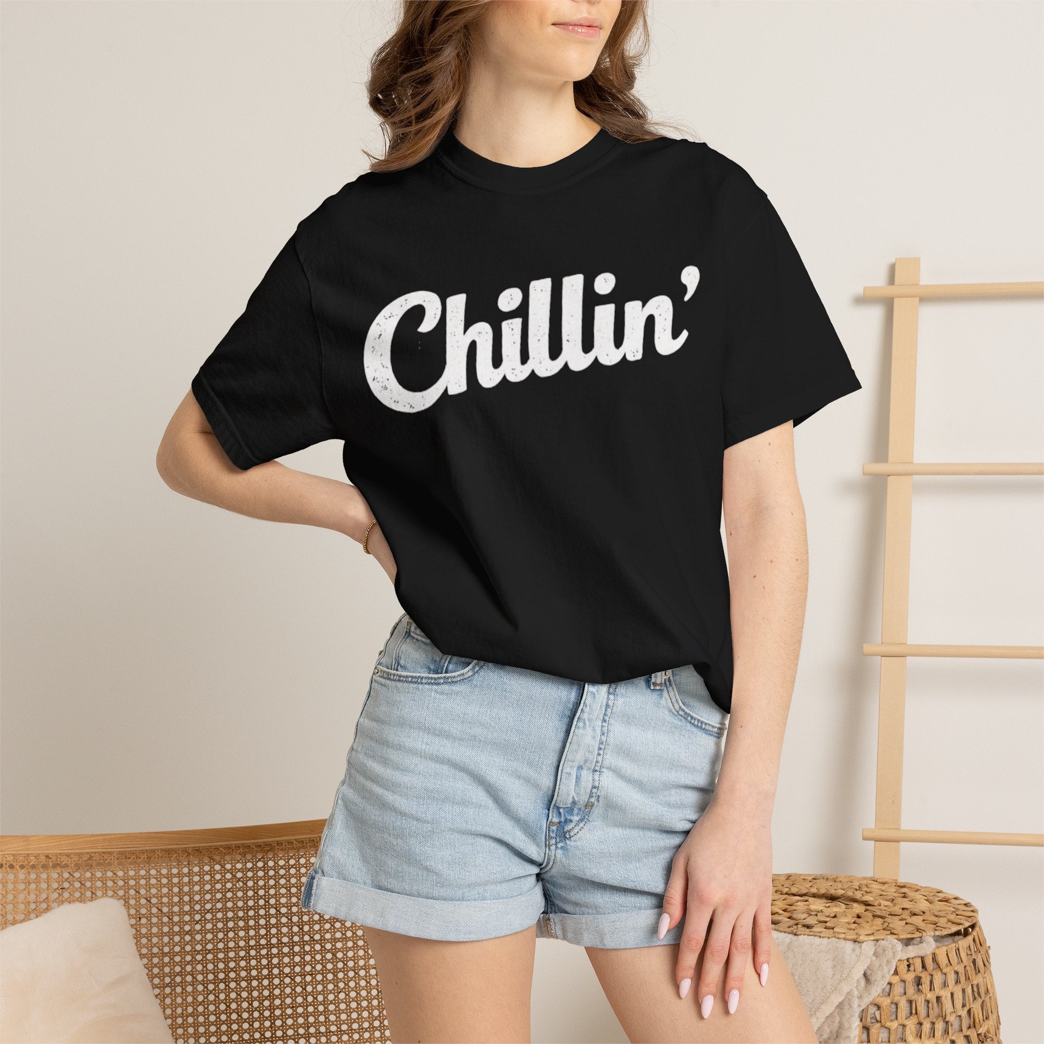 BubbaChubbs Chillin’ White Lettering Tee - BubbaChubbs Brand