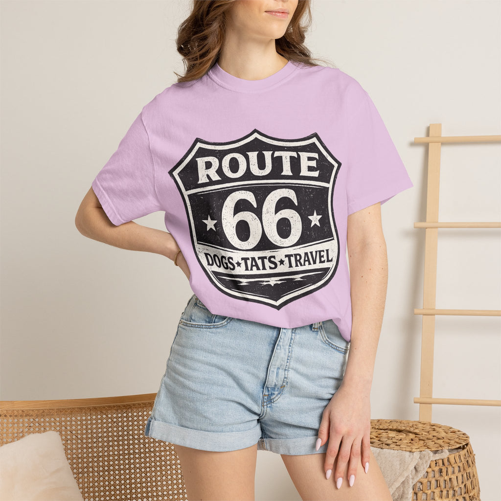 BubbaChubbs Dogs Tats Travel Route 66 Tee Printify