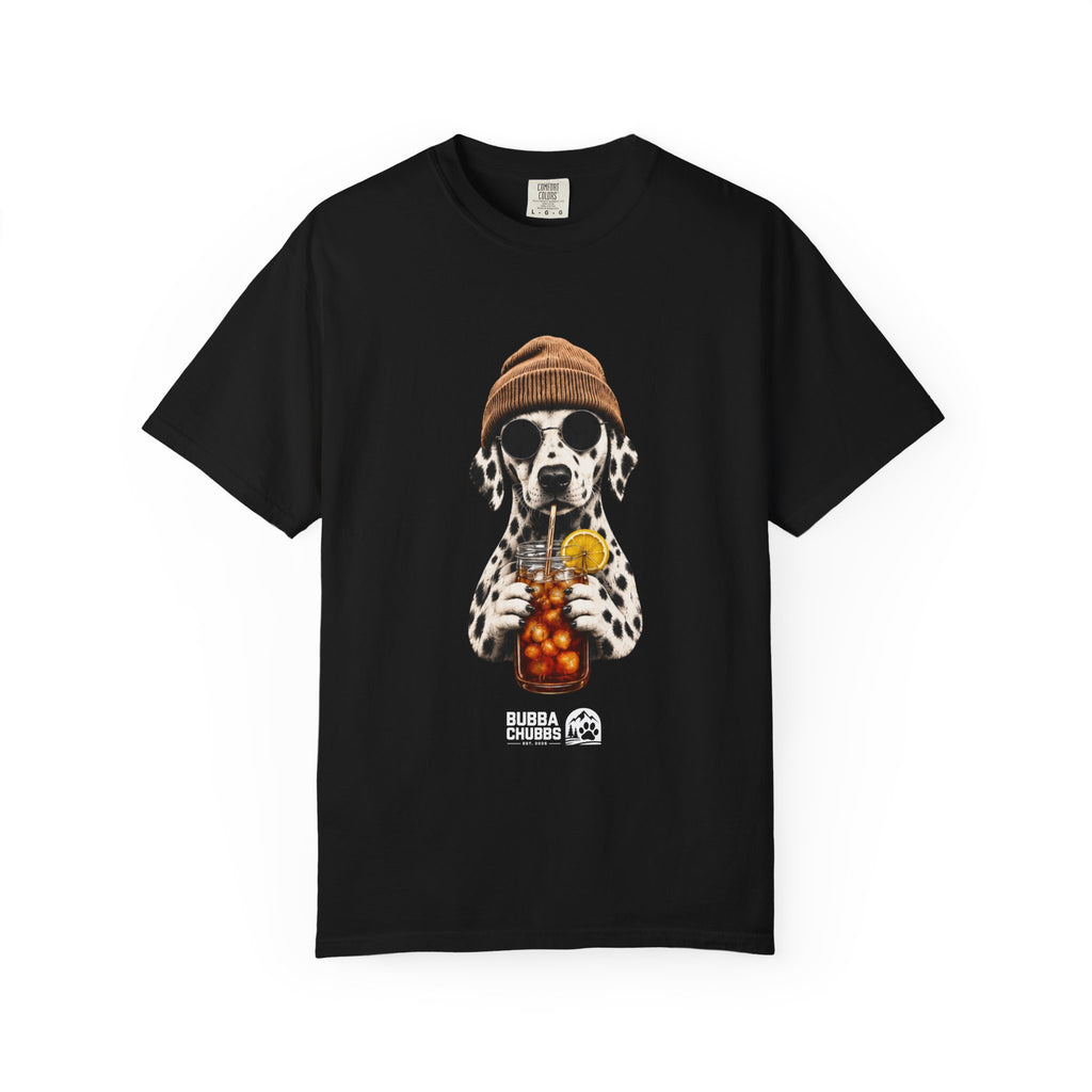 Dalmatian With Bubble Tea T-Shirt — Cute Dog Bubble Tea Graphic Tee Printify