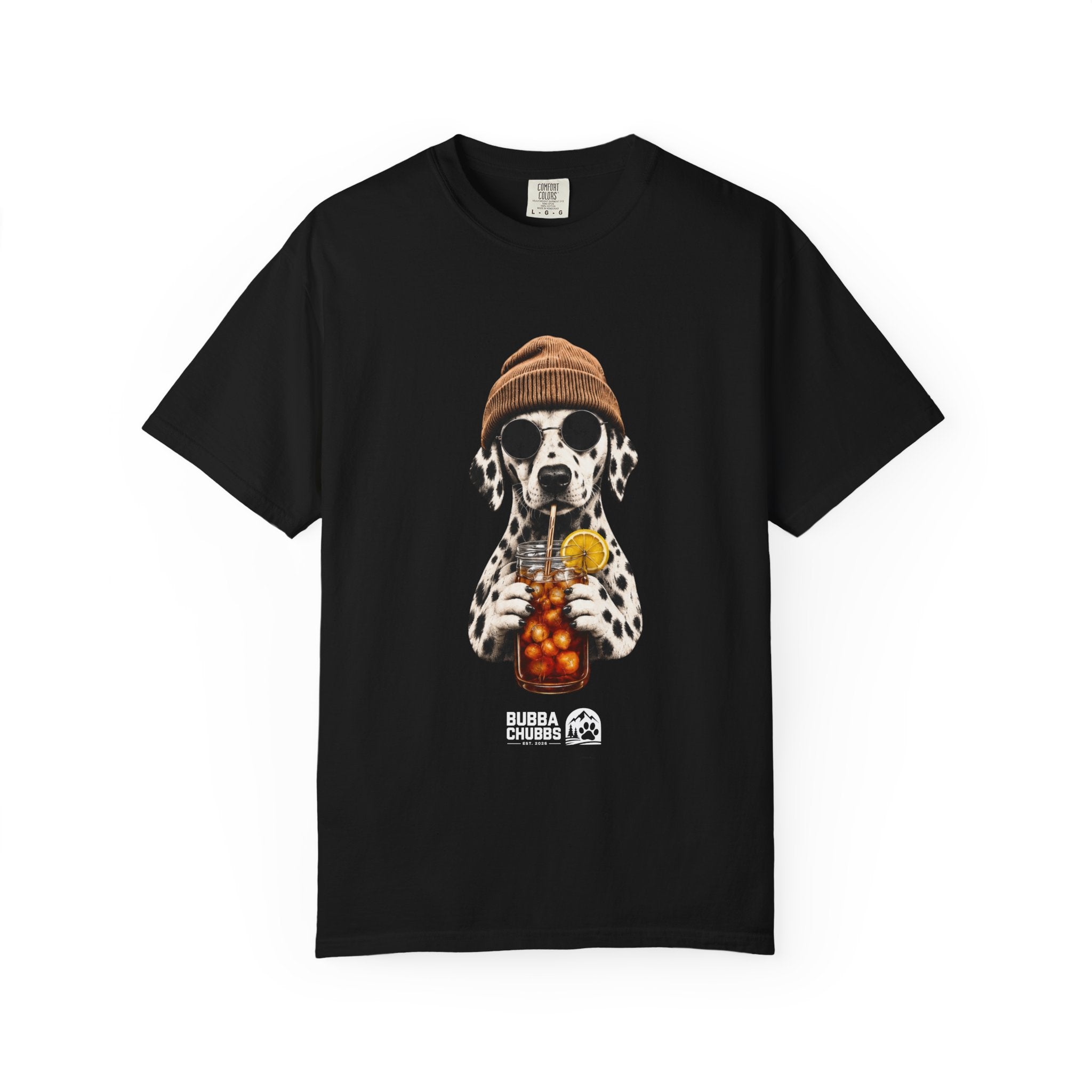 Dalmatian With Bubble Tea T-Shirt — Cute Dog Bubble Tea Graphic Tee Printify
