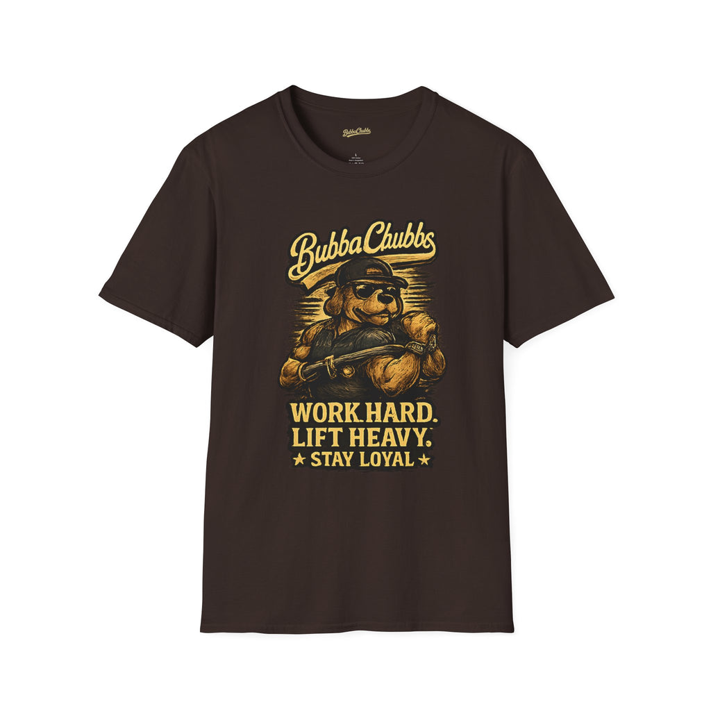 Work Hard Lift Heavy Graphic Tee | BubbaChubbs Gym T-Shirt