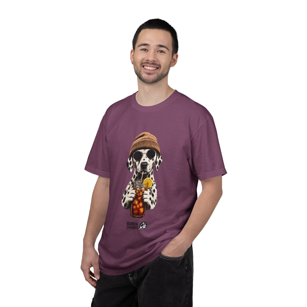 Dalmatian With Bubble Tea T-Shirt — Cute Dog Bubble Tea Graphic Tee Printify