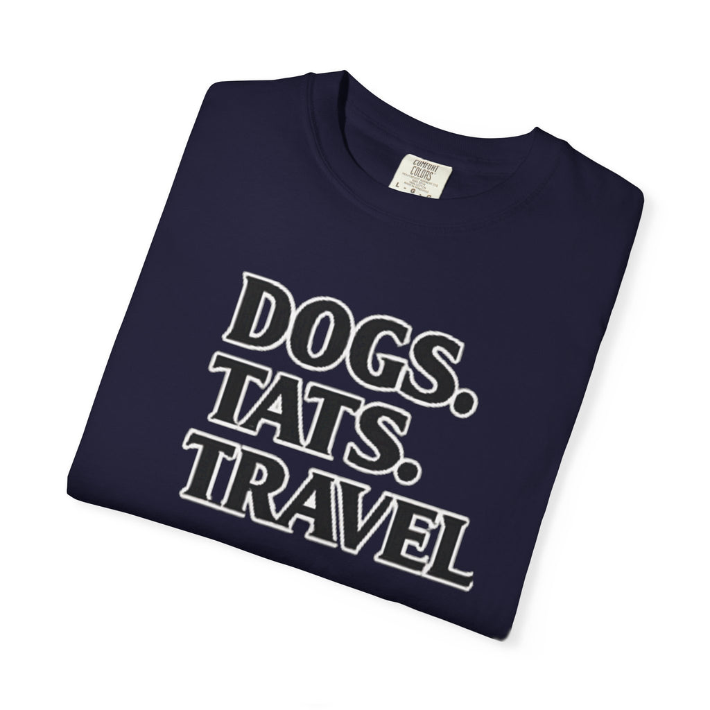 BubbaChubbs Dogs Tats Travel Word Simple Tee Printify