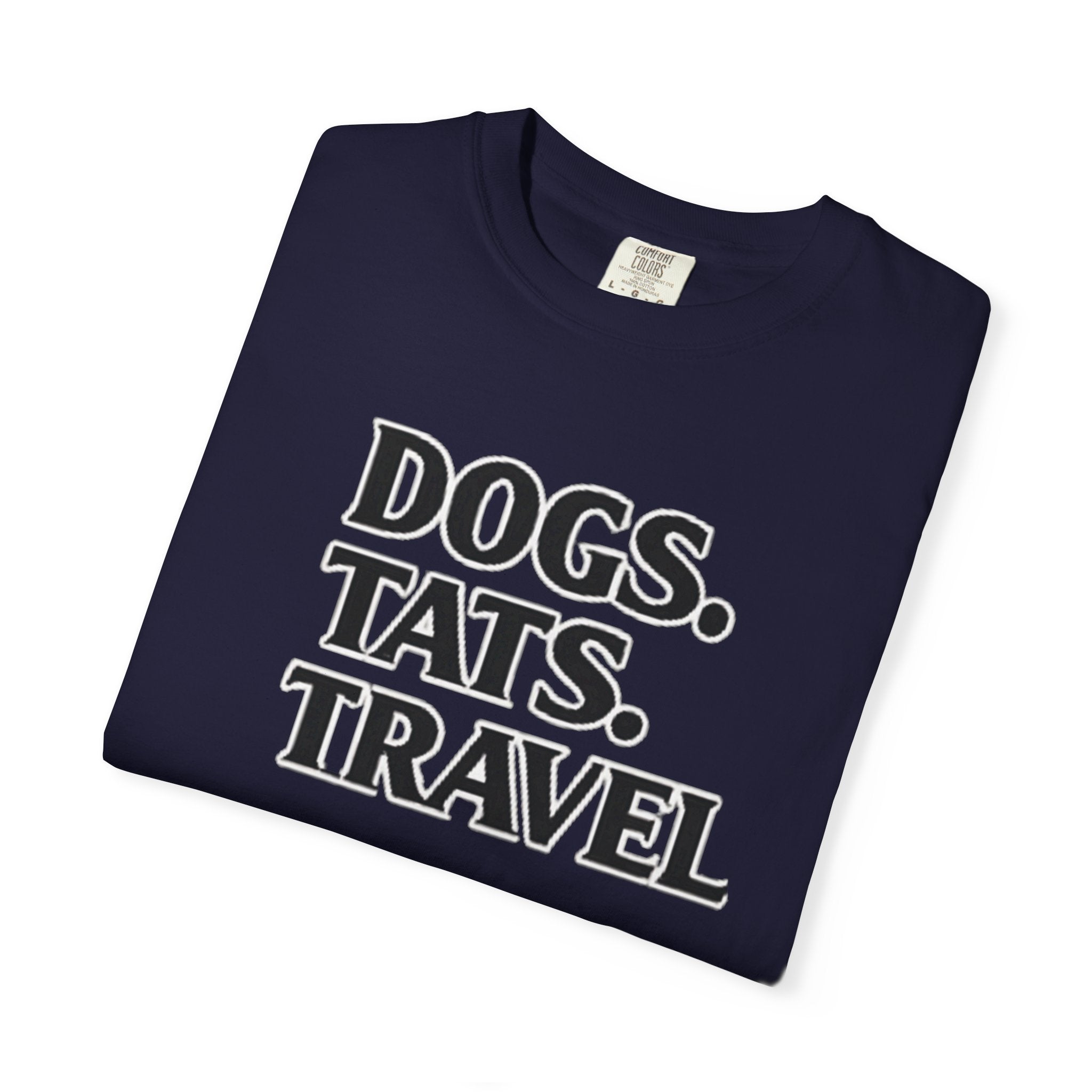 BubbaChubbs Dogs Tats Travel Word Simple Tee Printify