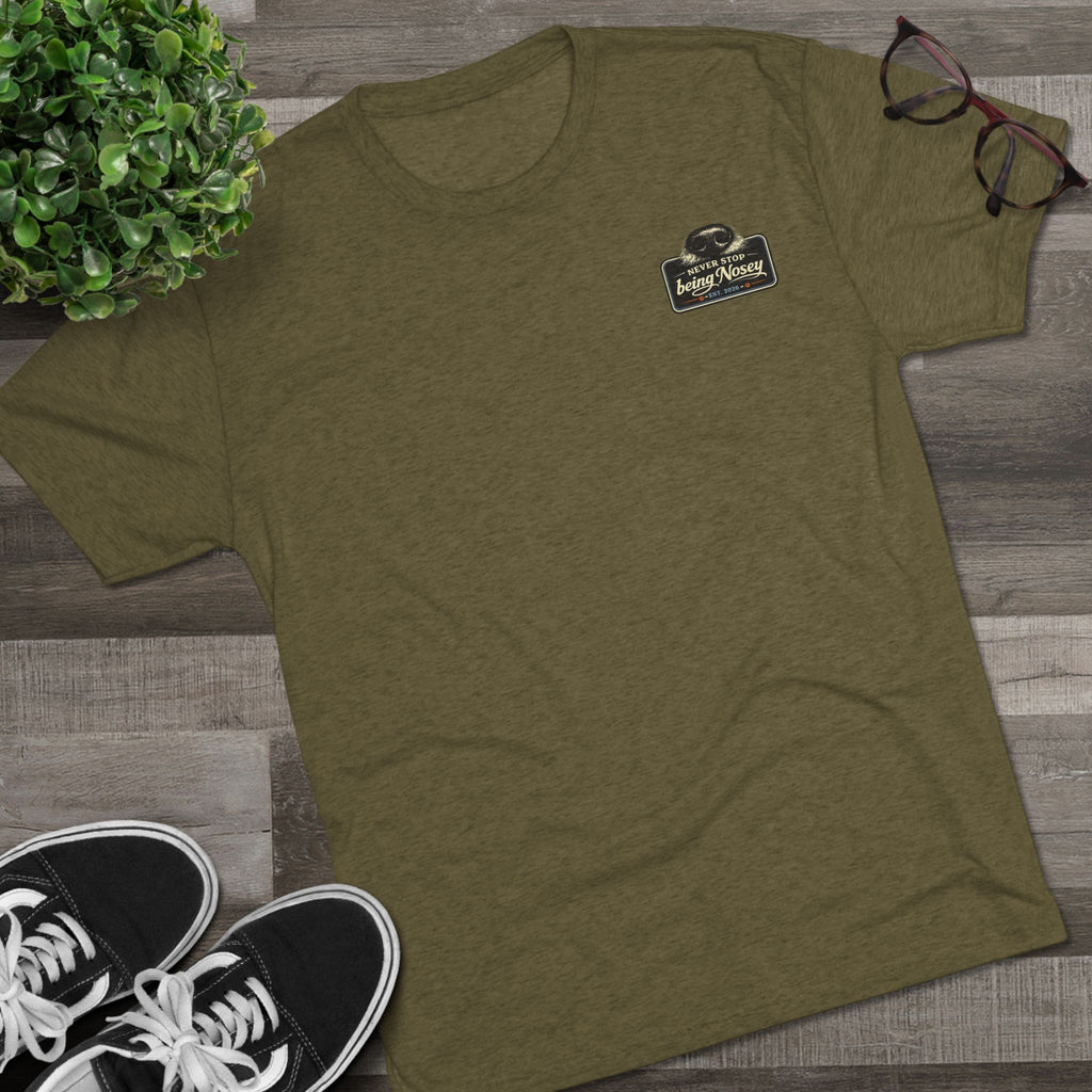 BubbaChubbs Never Being Nosey Minimalist Logo Tee — Adventure Outdoor Crew Shirt - BubbaChubbs Brand